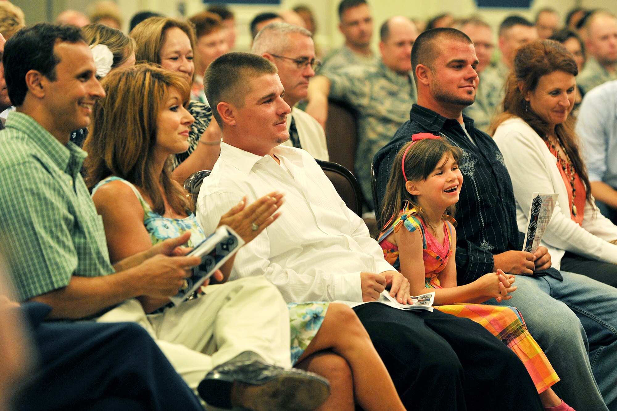 OFFUTT AIR FORCE BASE, Neb. - The Sirois family comes together to honor their parents Chief Master Sgts. Lisa and Roger Sirois during their dual retirement ceremony at the Patroit Club July 6.  Chiefs Lisa and Roger Sirois are celebrating a combined 60 years of service to the United States Air Force. 

U.S. Air Force photo by Charles Haymond