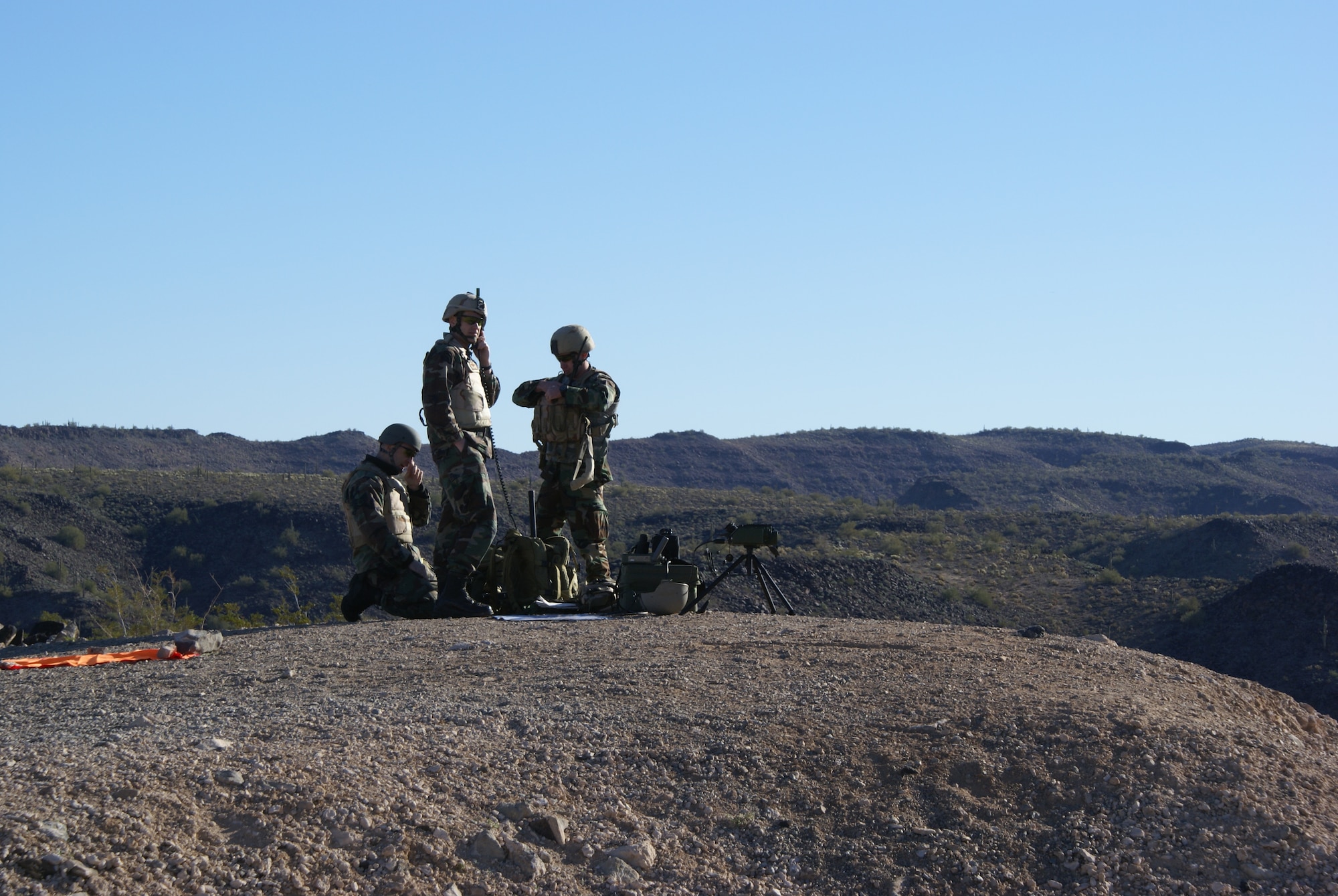 TACP Exercise: TACP members conducting pre-mission equipment checks for an exercise involving A-10 and F-16 fighter aircraft. The unit frequently conducts exercises both for deployment preparation and to maintain proficiency.   