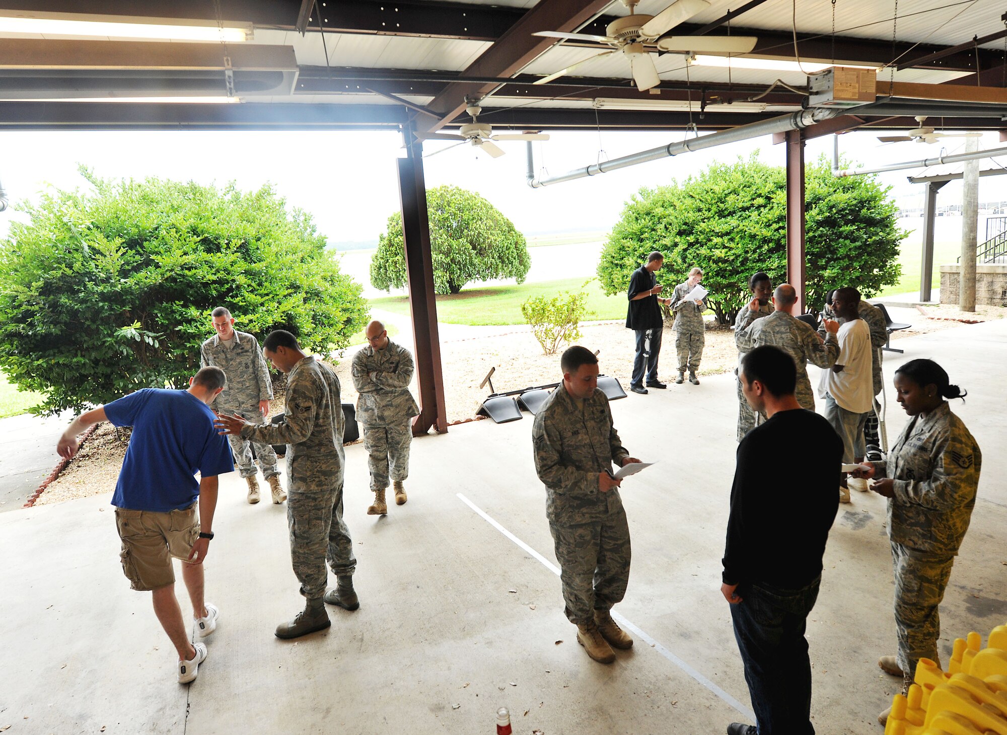 MOODY AIR FORCE BASE, Ga. -- Driving under the influence procedures are conducted during a law enforcement training course here June 29. The DUI procedure includes observing the vehicle in motion, personal contact and prescreening, which highlight signs that indicate an individual is intoxicated. (U.S. Air Force photo by Airman 1st Class Joshua Green/RELEASED)