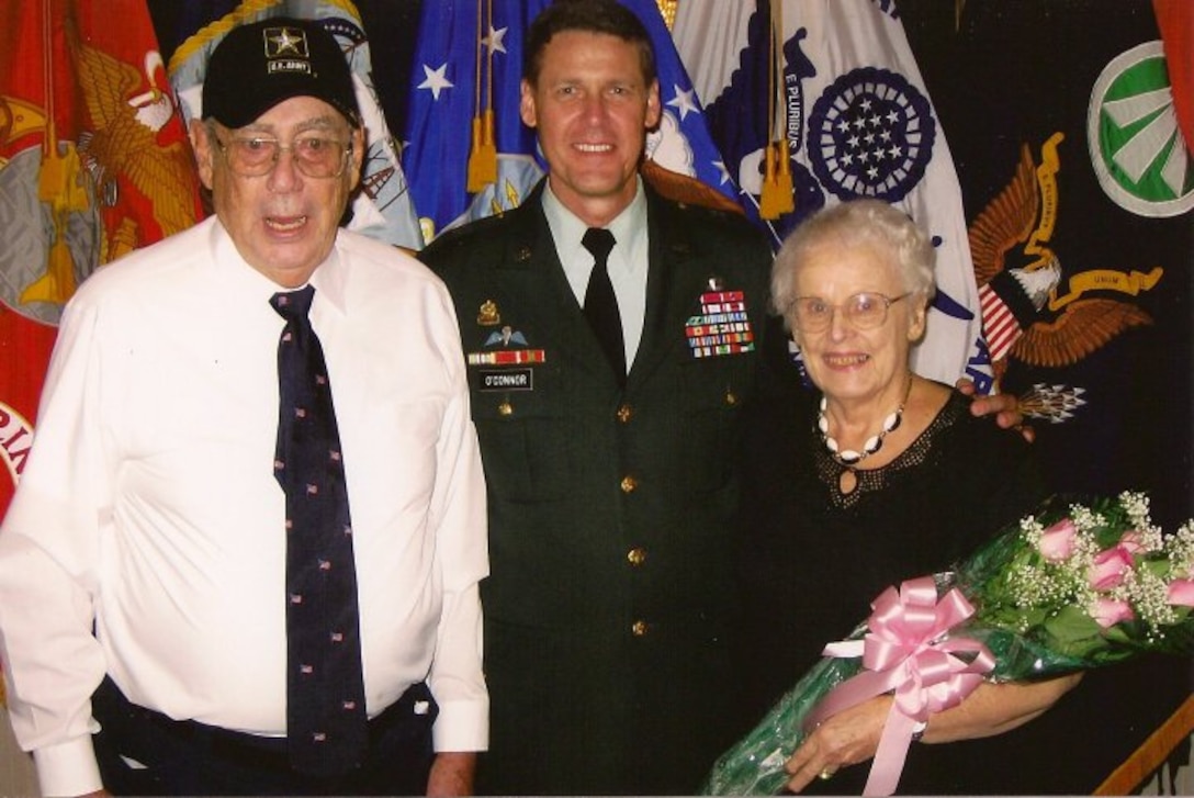 Army Brig. Gen. John “Jack” O’Connor stands for a photo with his parents after his promotion to brigadier general at MacDill Air Force Base, near his parents’ home in Tampa, Fla. The O’Connors, natives of Toledo, Ohio, taught their children by example the importance of giving back to their community. U.S. Army photo by Spc. Brandon Babbitt