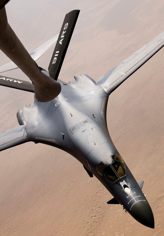 A B-1B Lancer achieved 10,000 flight hours, June 12. (U.S. Air Force courtesy photo)