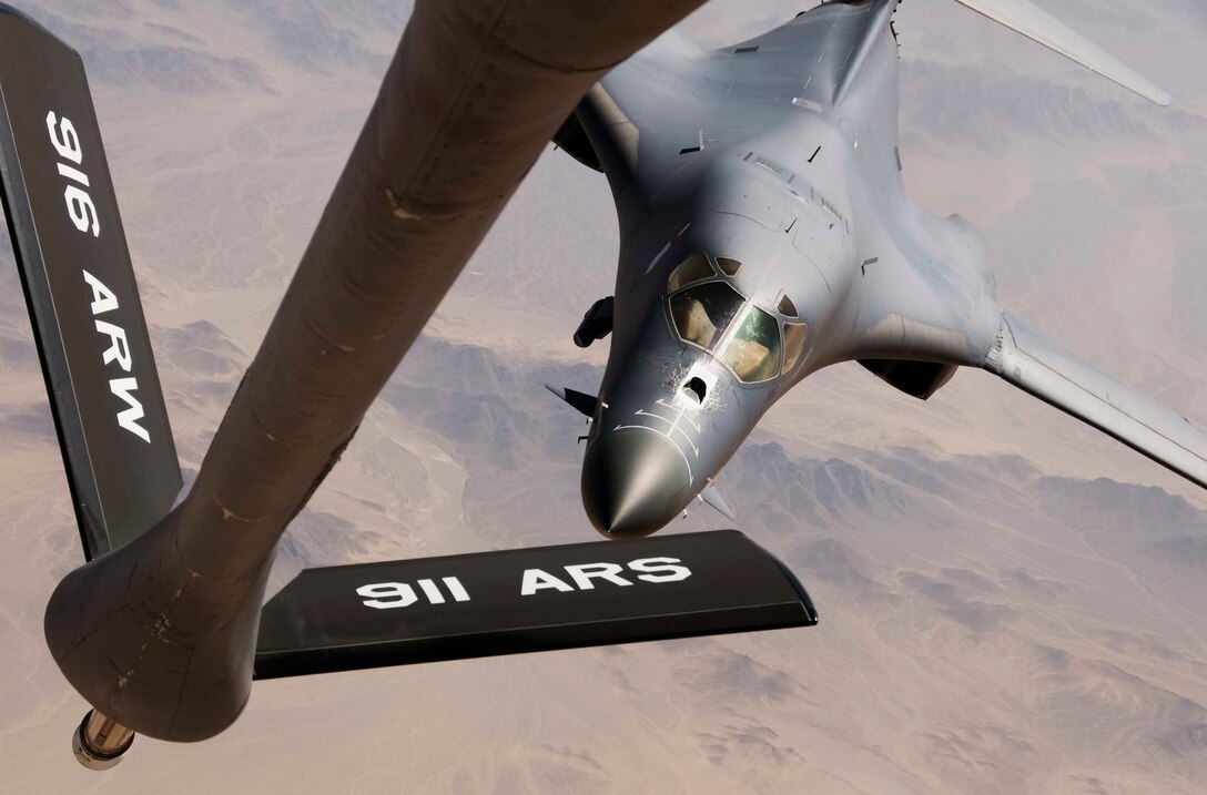 A B-1B Lancer achieved 10,000 flight hours, June 12. (U.S. Air Force courtesy photo)