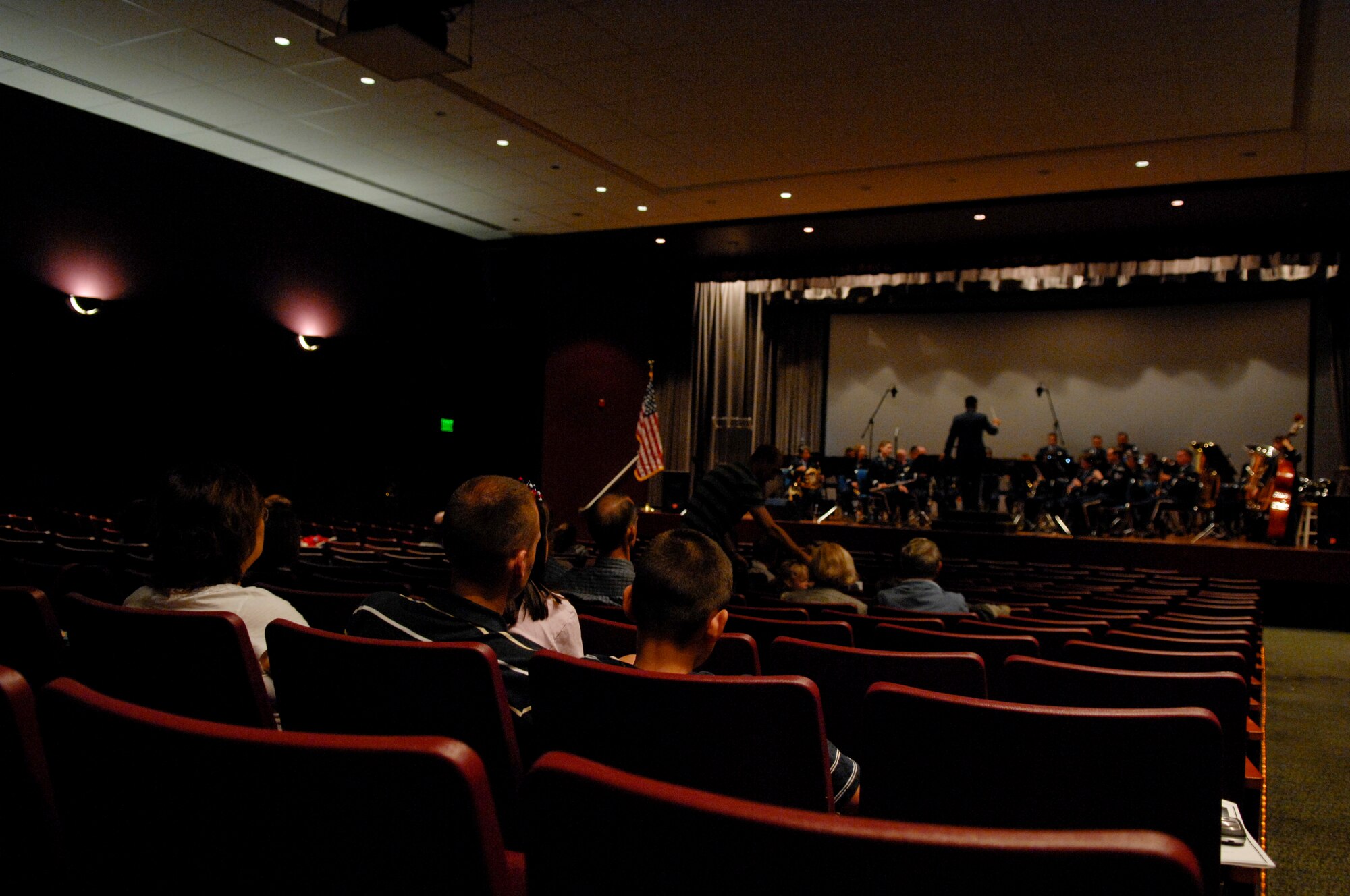 VANDENBERG AIR FORCE BASE, Calif. -- The Air National Guard Band of the West Coast plays for the Vandenberg community here Thursday, July 8, 2010. Approximately 30 National Guardsmen, primarily from the San Francisco Bay area and a handful from as far as Idaho, Washington, Oregon and Nevada, assemble more than 100 times a year to provide musical products and services to the ANG, the United States Air Force and the community. (U.S. Air Force photo/Staff Sgt. Levi Riendeau)