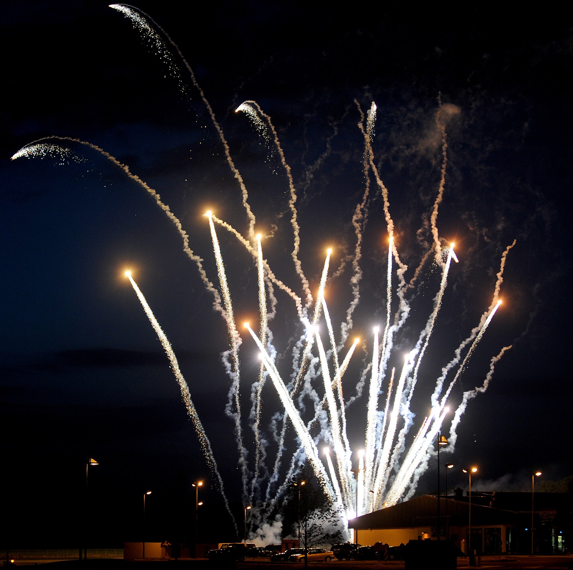 SPANGDAHLEM AIR BASE, Germany – Fireworks explode over the base July 4 as a finale to Super Saber Appreciation Day. The day also included live bands various activity booths, free food, and a pet show.  (U.S. Air Force photo/Airman 1st Class Nick Wilson) 