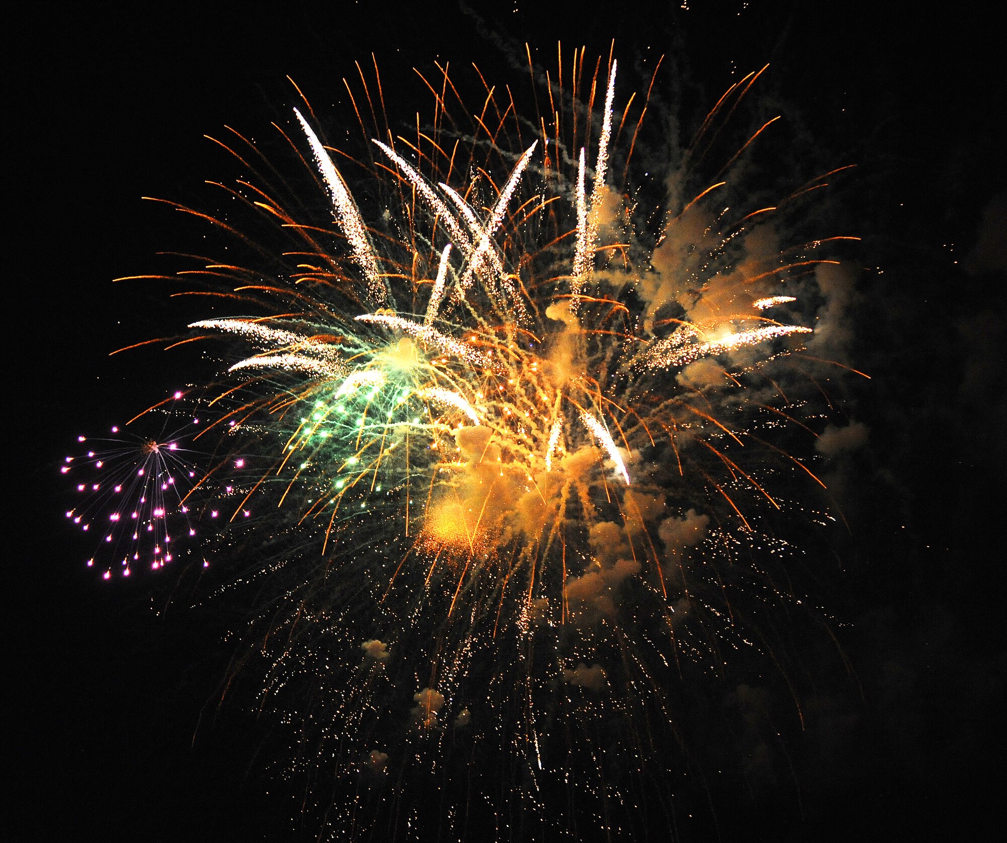 SPANGDAHLEM AIR BASE, Germany – Fireworks explode over the base July 4 as a finale to Super Saber Appreciation Day. The day also included live bands various activity booths, free food, and a pet show.  (U.S. Air Force photo/Airman 1st Class Nick Wilson) 