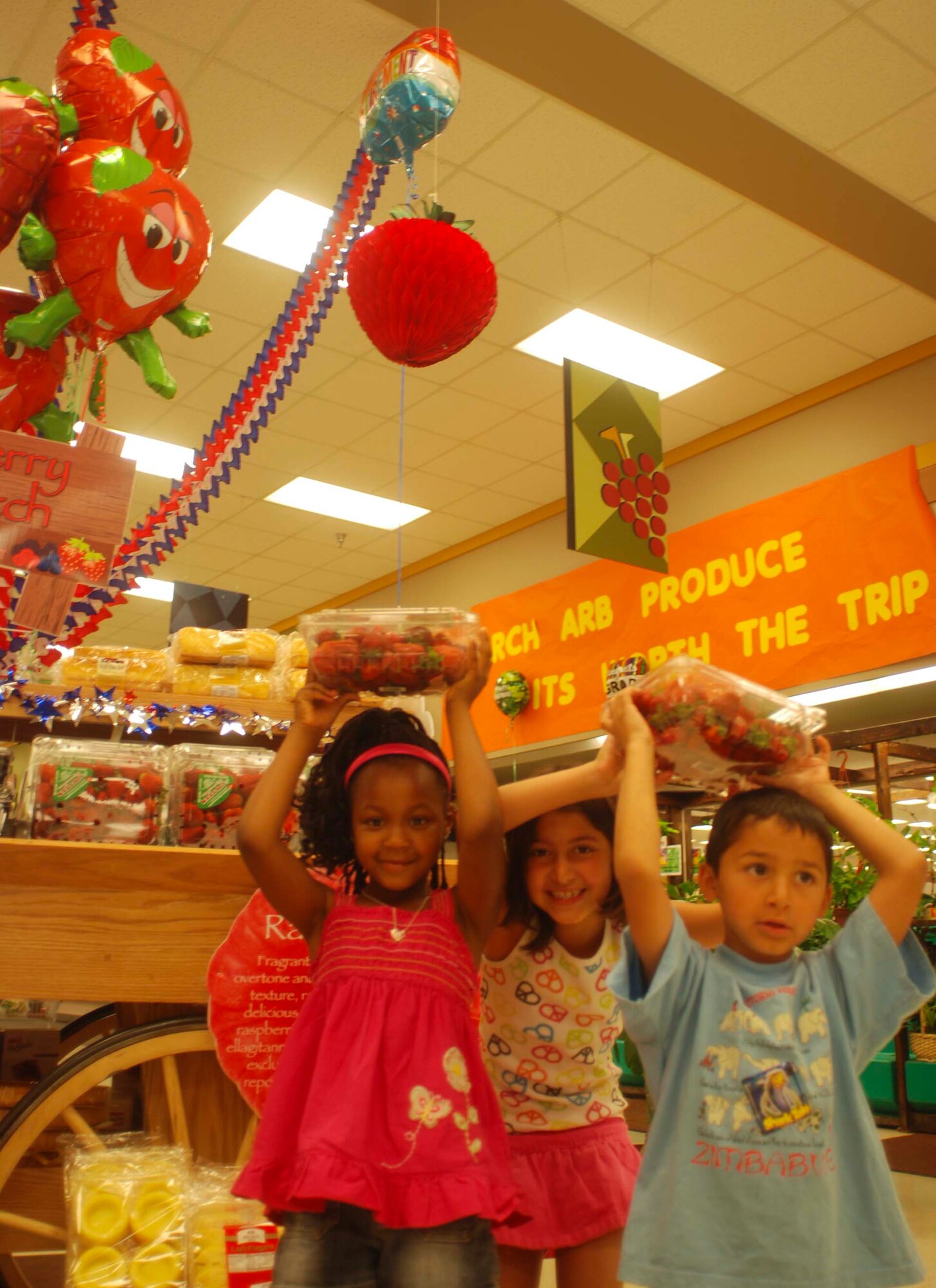 Lively displays and interactive projects encouraged kids to eat fresh fruits and vegetables and to exercise regularly.  (U.S. Air Force photo by Megan Just)