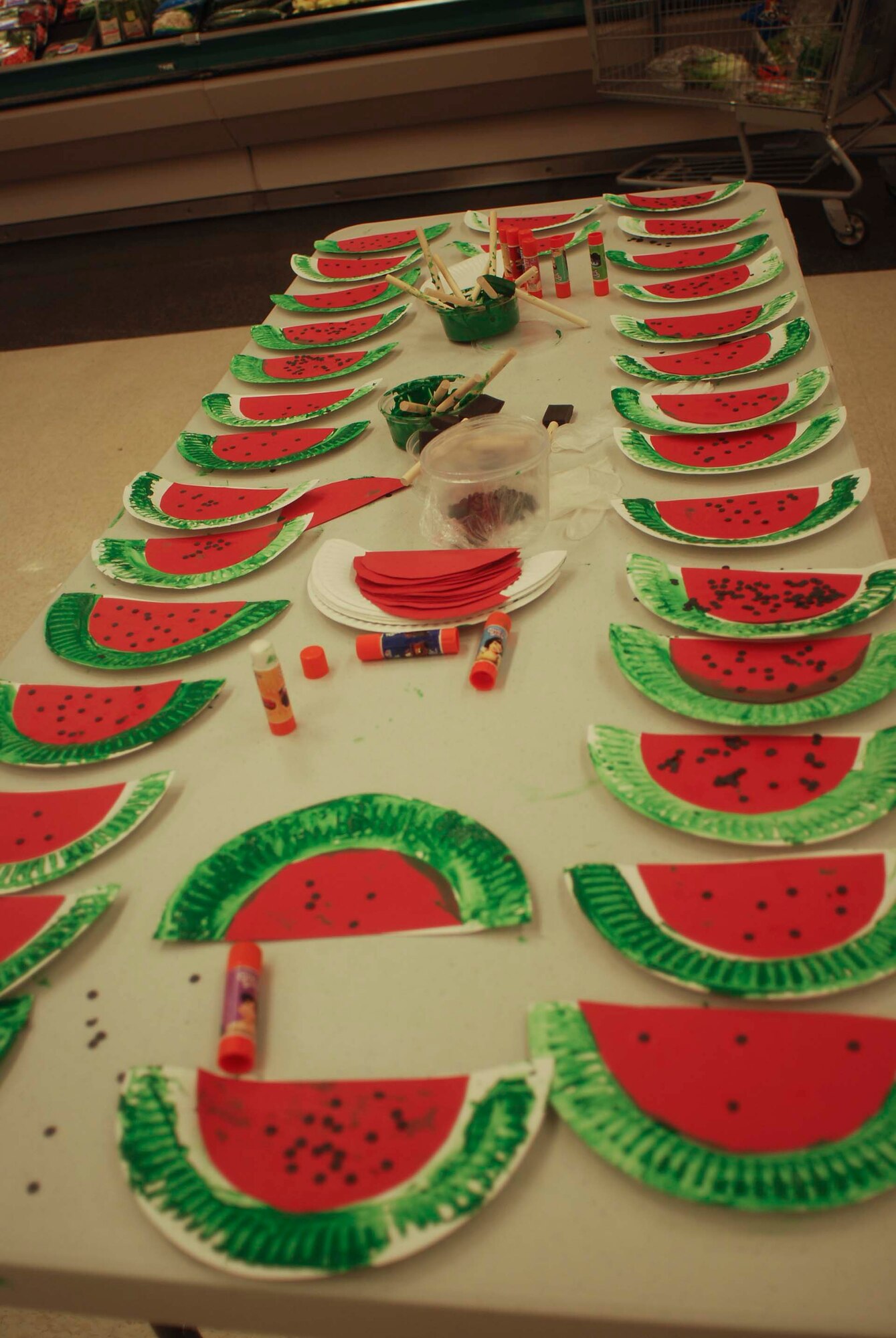 Lively displays and interactive projects encouraged kids to eat fresh fruits and vegetables and to exercise regularly.  (U.S. Air Force photo by Megan Just)