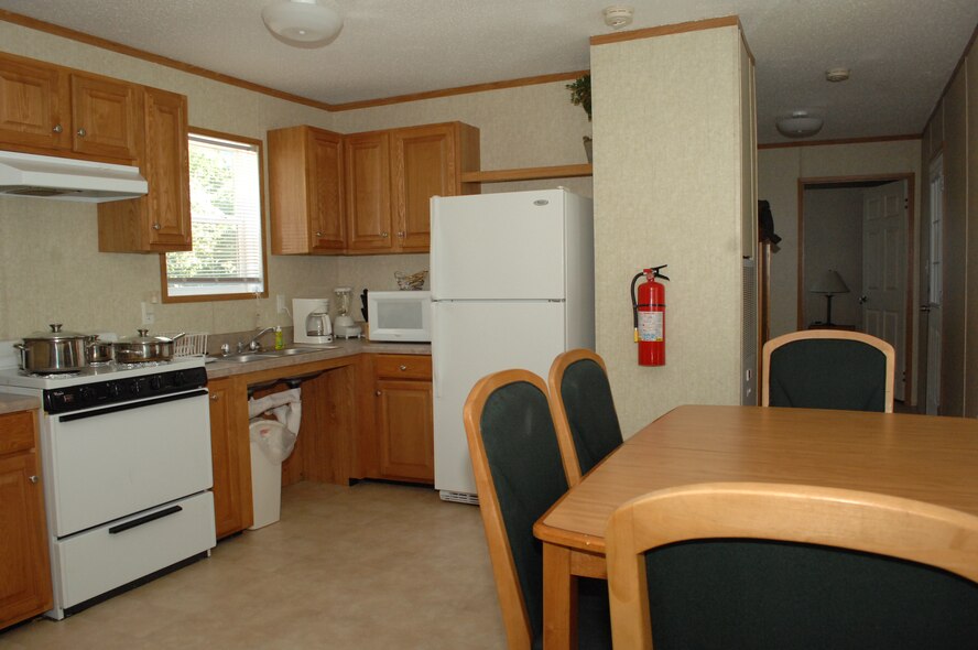 VALDOSTA, Ga. -- The typical living area of a three-room cabin at Grassy Pond is shown here July 8. Grassy Pond is a military-only recreational facility that offers visitors accommodation for rent, as well as various equipment for land and water activities. (U.S. Air Force photo by Airman 1st Class Brigitte N. Brantley-Sisk/RELEASED)