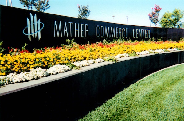 The entryway into the former Mather Air Force Base,
now known as Mather Commerce Center.
