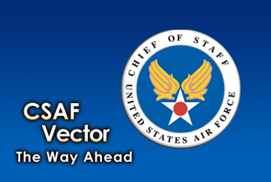 Air Force Chief of Staff Gen. Norton Schwartz releases his "CSAF Vector." (U.S. Air Force illustration/Nick Medrano)
