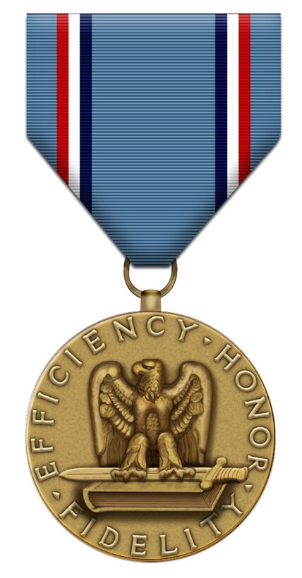 Air Force Good Conduct Medal.  Illustrated by Virginia Reyes of the Defense Media Activity-San Antonio. This image is 4.5x8 inches @ 200 ppi. Created in 1963, this medal is awarded to any enlisted member of the United States Air Force who completes three consecutive years of "honorable and faithful service". This implies that such service was completed without any non-judicial punishments, disciplinary infractions, or court martial offenses. The three-year mark "resets" if the service member commits an offense and the service member must perform an additional three years of service without having to be disciplined, before the Good Conduct may be authorized.