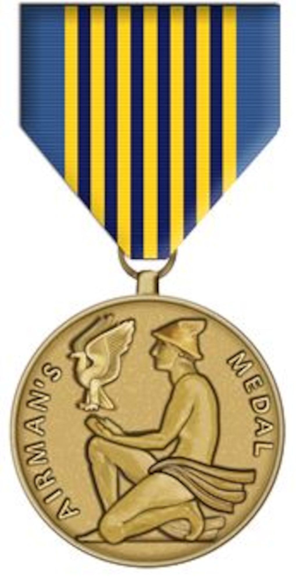 Airman's Medal.  Illustrated by Virginia Reyes of the Air Force News Agency. This image is 4x8 inches @ 200 ppi.  The Soldier's Medal was approved by Congress on July 2, 1926, and was amended by Congress on July 6, 1960, amending Title 10 of the United States Code to provide the Air Force with authority to present a distinctive version of the Soldiers Medal to be known as the "Airman's Medal."
