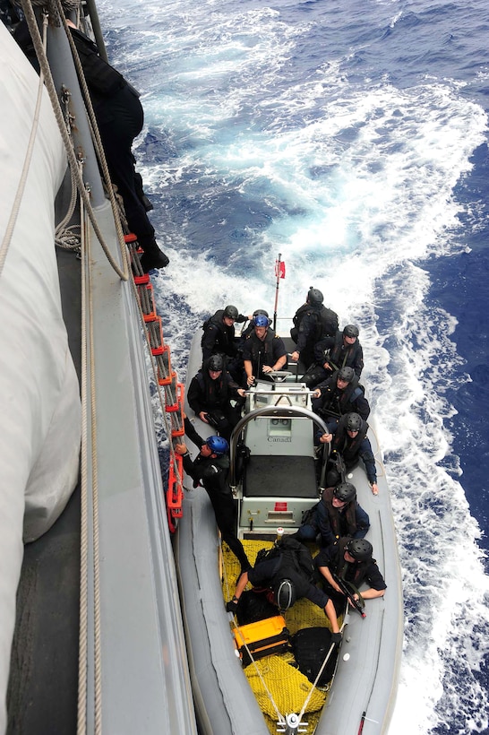 A Royal Canadian Navy visit, board, search and seizure team from the ...