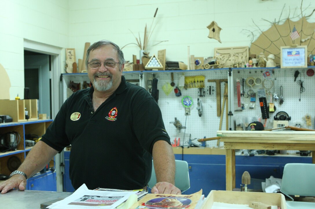 Jack Neuber, the manager of the Wood Hobby Shop aboard Marine Corps Base Camp Lejeune, has been working with wood since he was in high school. Neuber has built many wood projects, from tables to boats.