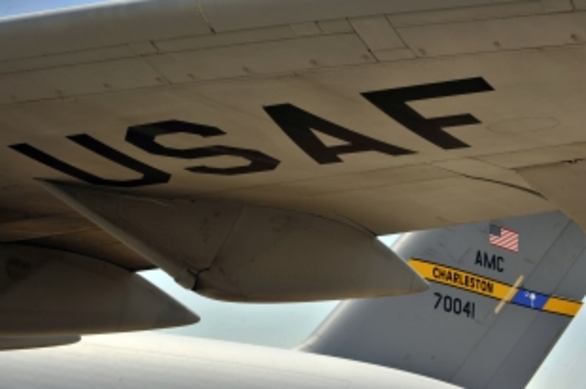 A C-17 Globemaster III from Joint Base Charleston, S.C., sits on the tarmac July 10, 2010, at Sather Air Base, Iraq. Air Force assets are playing a vital role in the Iraq drawdown to 50,000 troops by Aug. 31, 2010. (U.S. Air Force photo/Senior Airman Perry Aston)
