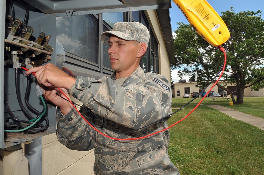 MINOT AIR FORCE BASE, N.D. -- Senior Airman Matthew J. Bass, 5th Civil Engineer Squadron Heating Ventilation and Air Conditioning journeyman, is from Borger, Texas. He entered the Air Force in October 2006. Airman Bass joined to be able to say, "I did my part." At Minot AFB, he ensures air temperatures are appropriate and that refrigerator/freezer equipment are working properly. He spends his off-time with his wife and three children, and also enjoys wood-working. (U.S. Air Force photo by Senior Airman Michael J. Veloz)
