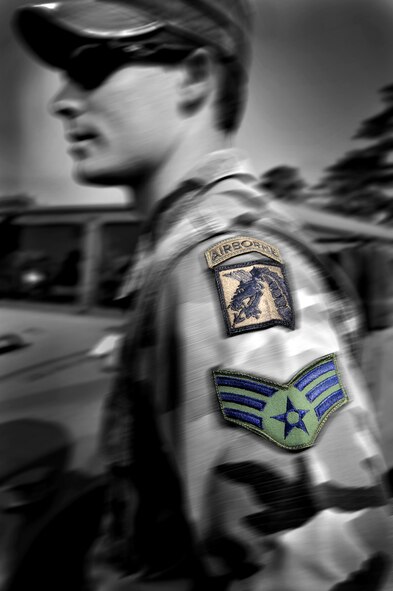 Senior Airman Michael Munson is a joint terminal attack controller assigned to the 682nd Air Support Operations Squadron at Shaw Air Force Base, S.C. Airman Munson is a TACP member and has been through air assault, ranger, airborne and Marine hand-to-hand training schools. TACP Airmen are specialists who are assigned to combat units. They advise ground forces on aircraft employment and capabilities, coordinate and control aerospace operation, and participate in battle planning. Although their chain of command is through the Air Force, they primarily support the 18th Airborne Corps at Fort Bragg, N.C. (U.S. Air Force photo illustration/Airman 1st Class Amber E. N. Jacobs)