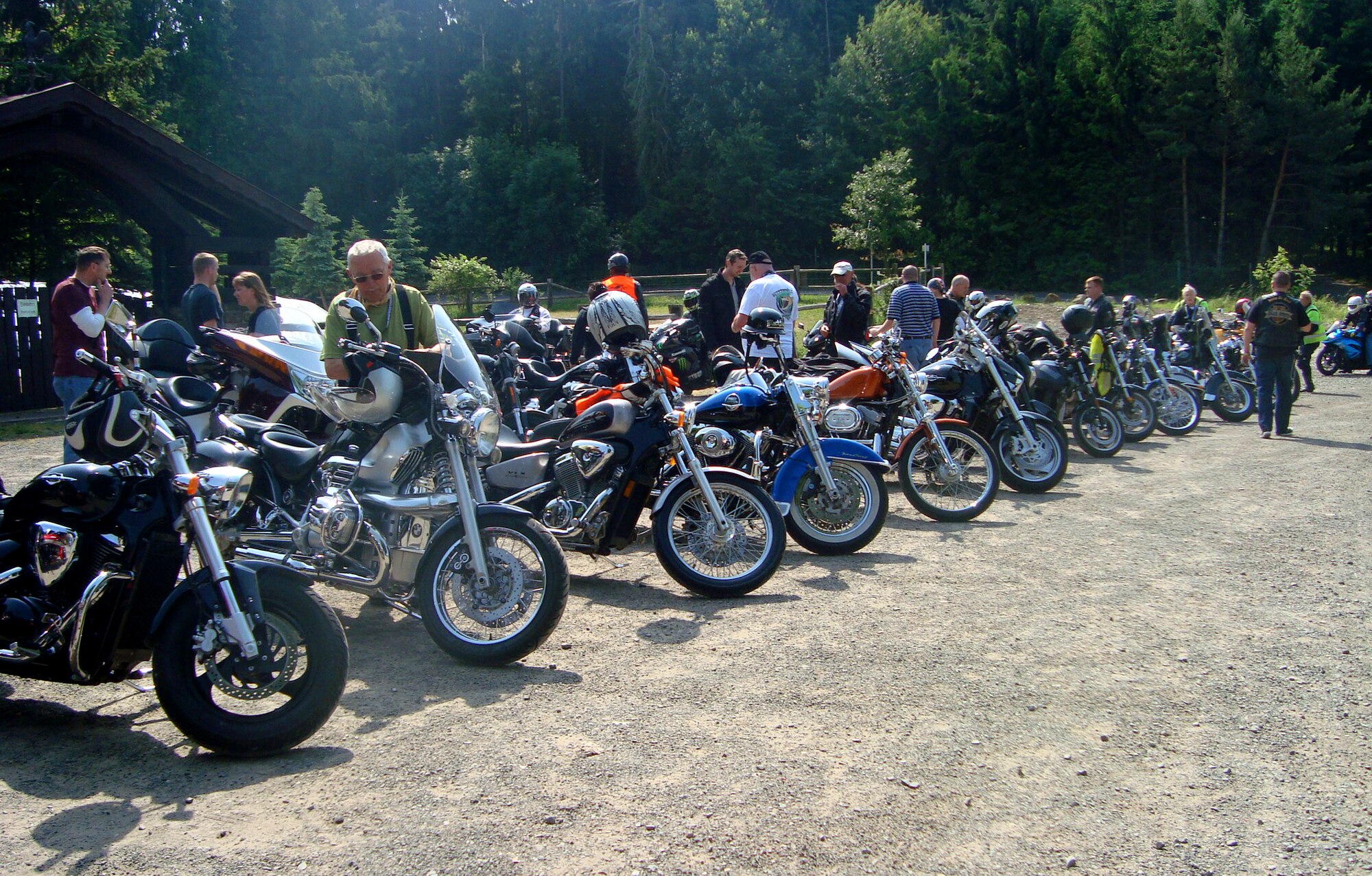 A group of nearly 100 motorcycle owners showed-off their bikes following a CC Air Biker Friends road rally and bike show here on Saturday, 15 May. Motorcycle riders are reminded of the mandatory safety gear when operating a two-wheeled vehicle both on and off base. (U.S. Air Force photo by Tech. Sgt. Michael Voss) 
                              