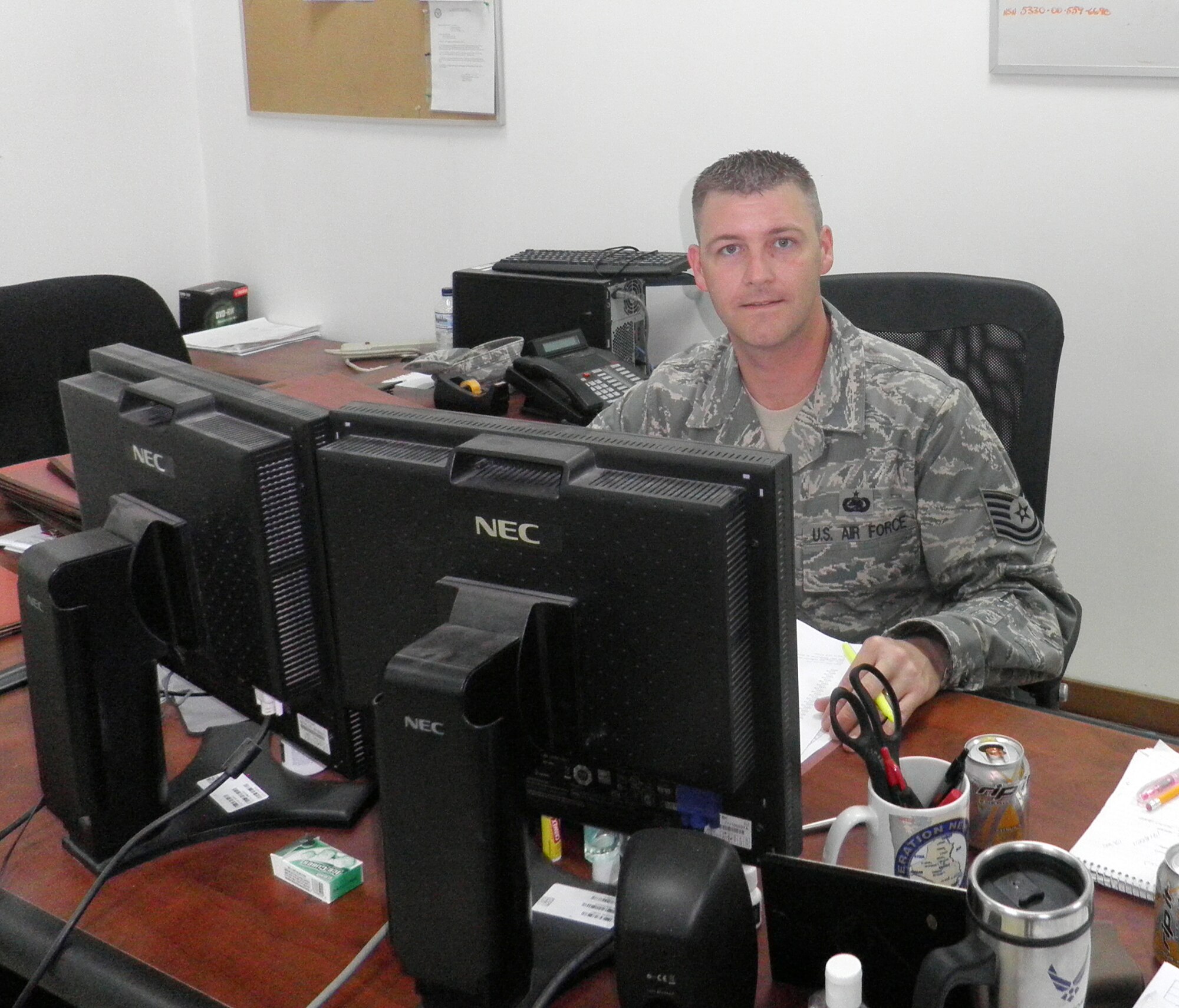 Tech. Sgt. Jered Adams is deployed from the 86th Maintenance Operations Squadron, Ramstein Air Base, Germany.
