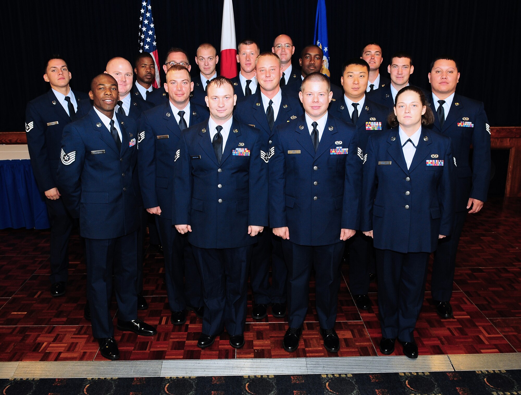 YOKOTA AIR BASE, Japan -- Twenty-eight aircraft maintainers raised their right hand and agreed to abide by the Dedicated Crew Chief Charter during an appointment ceremony here July 13, making them official dedicated crew chiefs on Yokota C-130H Hercules.(U.S. Air Force photo by Staff Sgt Stacy Moless)
