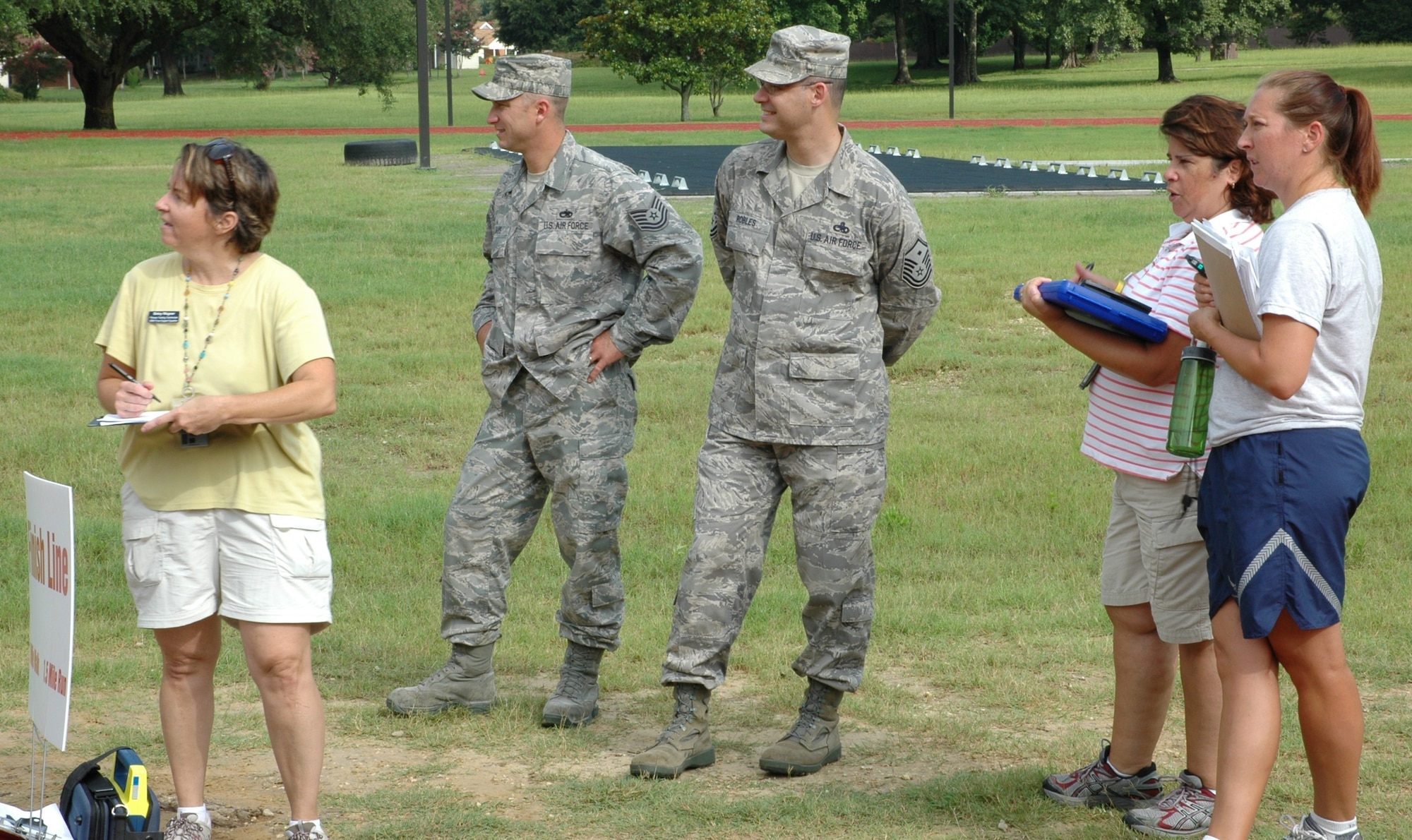 The 315th Airlift Wing utilizes Maj. Christina Liegl, 315 AW flight safety officer and fitness program manager, to manage the PT program for Airmen of the 315 AW. Maj. Liegl works closely with the 628th Force Support Squadron fitness testing technicians and other essential 315 AW Airmen. (U.S. Air Force photo/Staff Sgt. Shane Ellis)