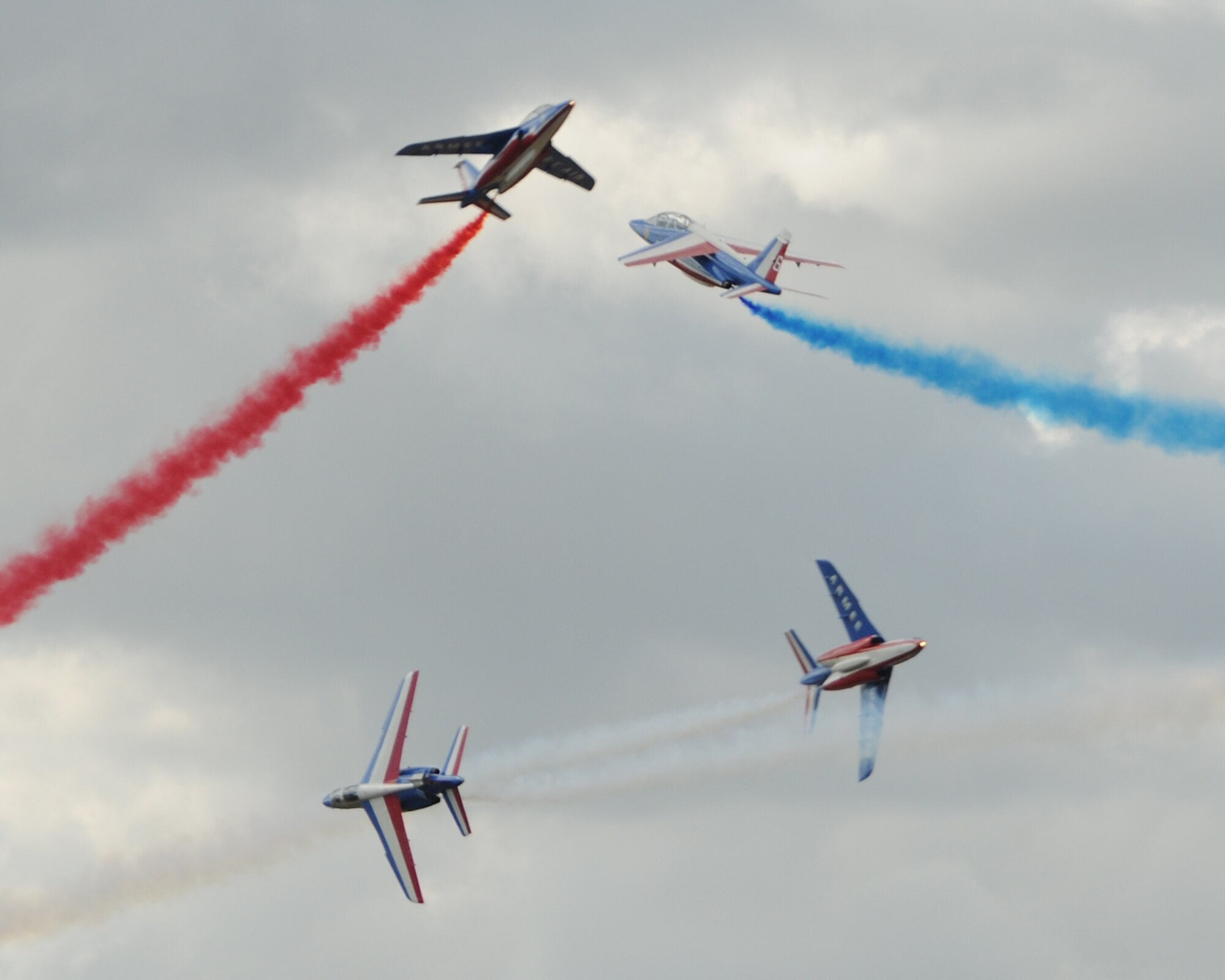 RAF FAIRFORD, United Kingdom - The French Acrobatic Patrol perform for spectators July 17 at the Royal International Air Tattoo. It is estimated more than 180,000 people attended the tattoo. (U.S. Air Force Photo by Staff Sgt. Joel Mease)