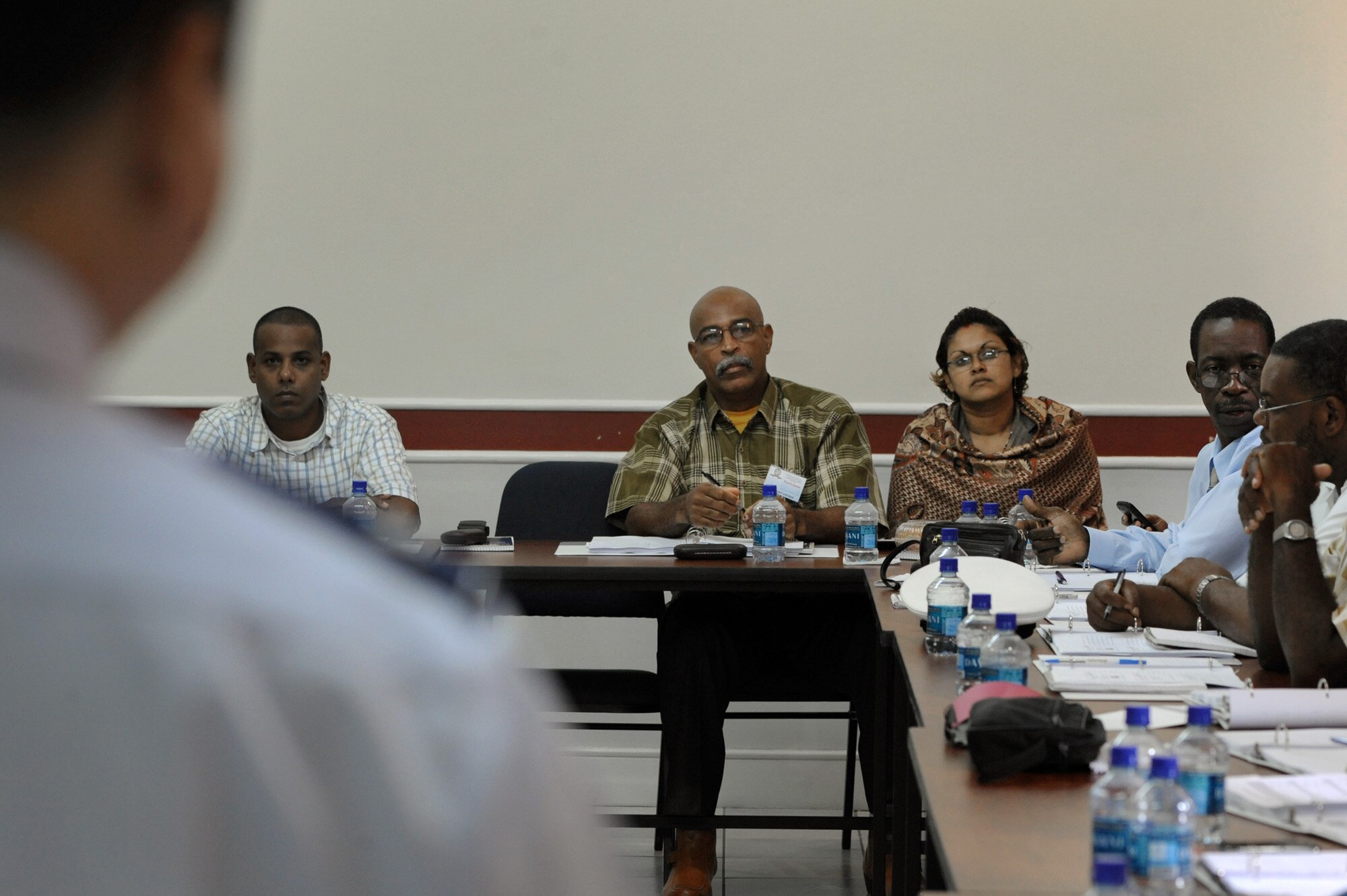 Local officials attend a disaster planning and mass casualty response class for primary care providers July 20, 2010, in Port of Spain, Trinidad and Tobago. The class is taught by the Defense Institute for Medical Operations, United States Air Force School of Aerospace Medicine, at Brooks City-Base, Texas. (U.S. Air Force photo/Staff Sgt. Desiree N. Palacios)