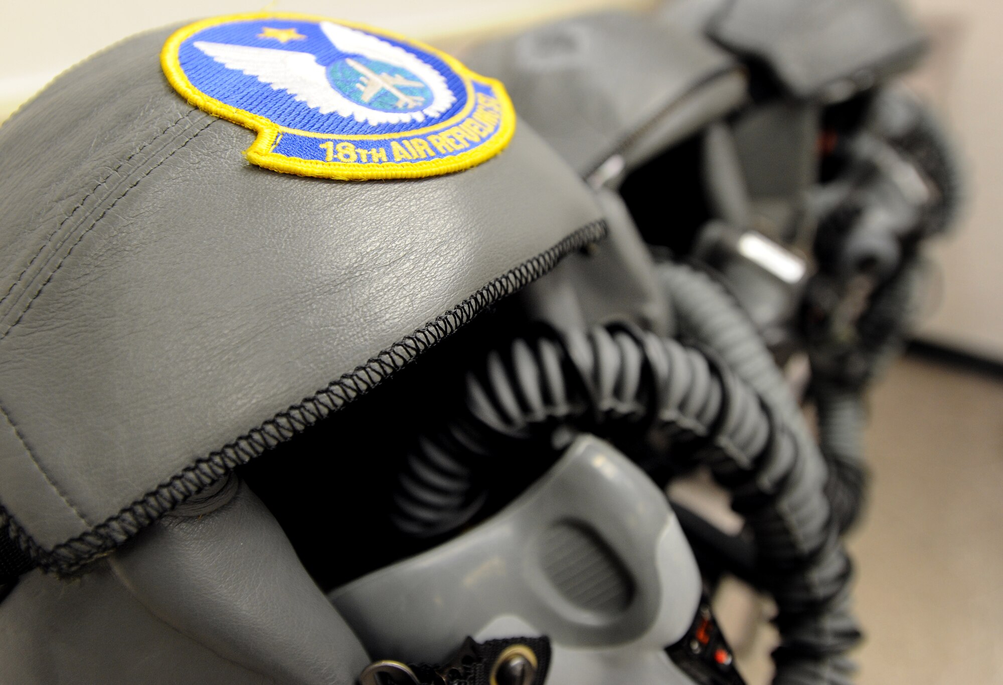 Helmets from the 18th Air Refueling Squadron, a reserve unit at McConnell, await inspection by Airmen of the 22nd Air Refueling Wing Aircrew Life Support, July 20, 2010, McConnell Air Force Base, Kan. The Airmen are required to perform inspections every 90 days to check for any discrepancies in the airways and microphones. On a daily basis, more than 15 helmets go through a general inspection. (U.S. Air Force photo/Senior Airman Courtney Witt)