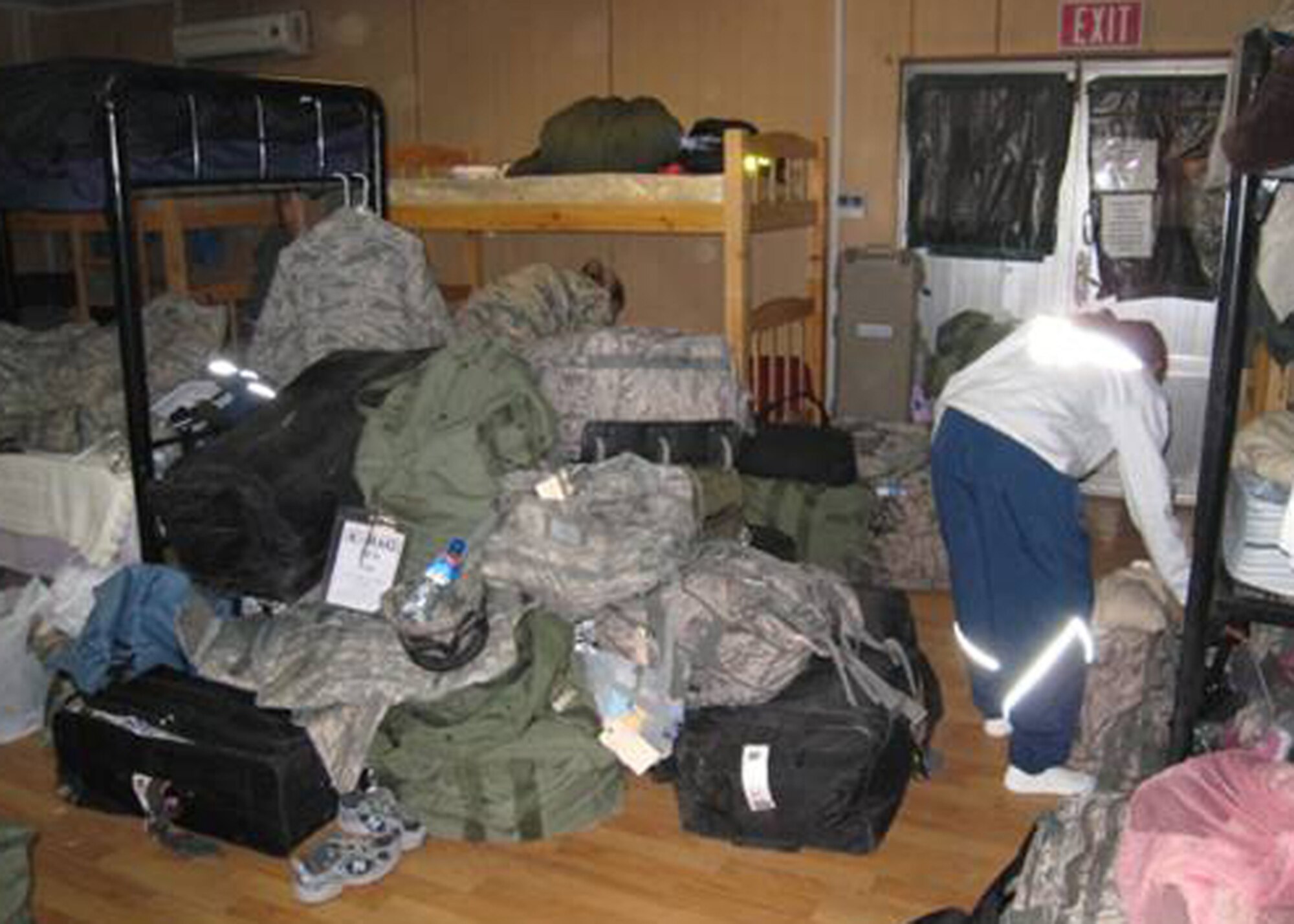 A shot of transient billeting during surge operations in Afghanistan from Leah Ransom, Air Force Research Lab contracting specialist,  who recently deployed to Kabul, Afghanistan.  Her voluntary deployment took her through combat training, immunizations and transient housing.  She worked contracts for fuel and supplies for the Afghan military and police.  (Courtesy photo.)