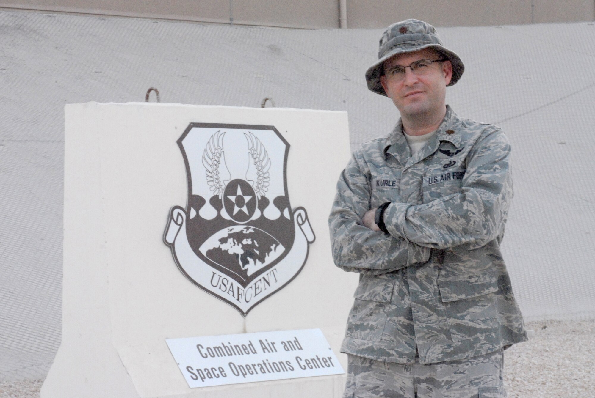 Maj. David Kurle, 442nd Fighter Wing chief of public affairs, was recently named the May 2010, field-grade officer performer of the month at the Combined Air and Space Operations Center in Southwest Asia.  Major Kurle has been deployed since December as the chief of media operations for U.S. Air Forces Central Command.  He oversees media resonse, coordination and outreach for 14 deployed units in six countries.  He is expected back in July.  (U.S. Air Force photo/Senior Airman Dillon White/released)