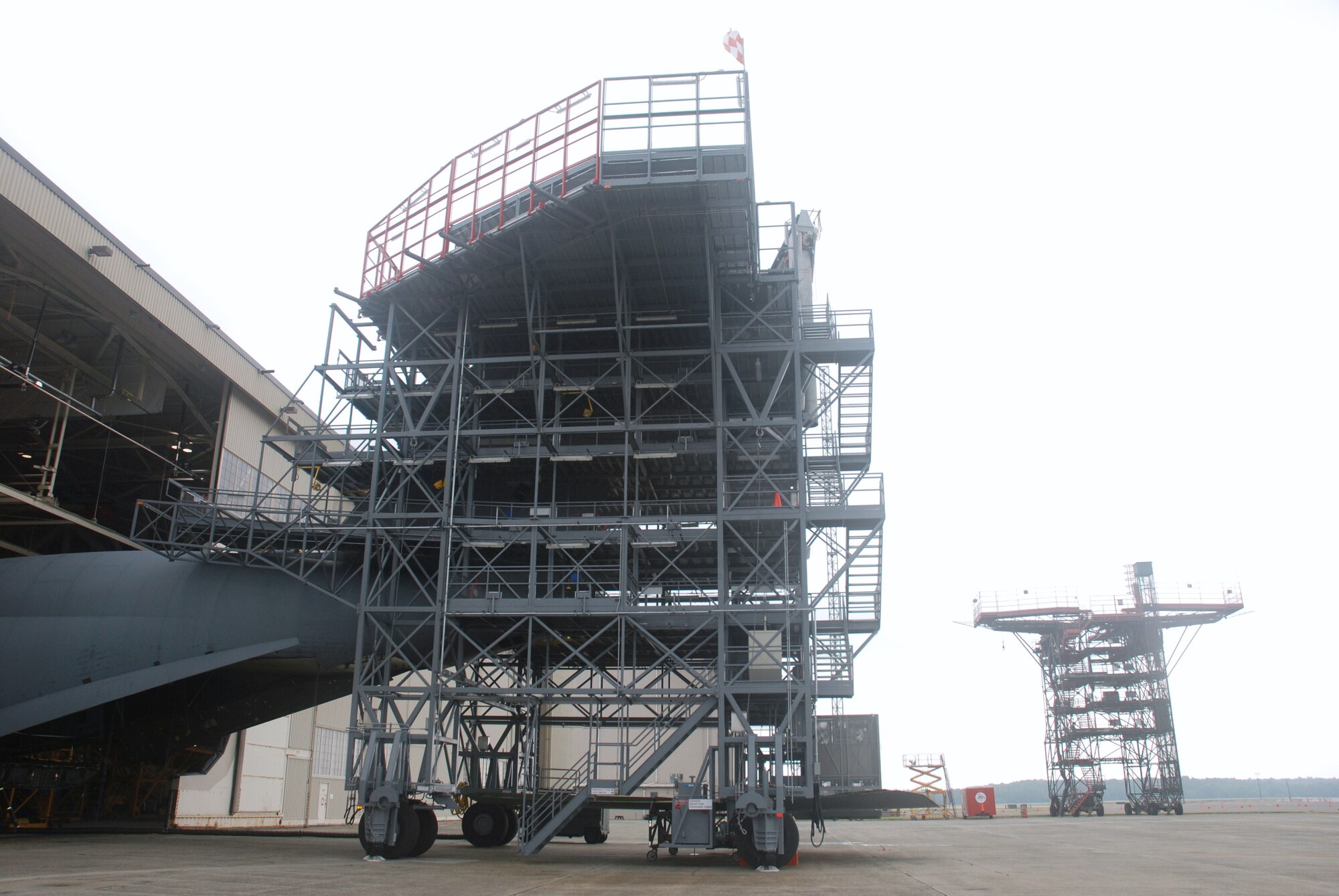 Westover Air Reserve Base's isochronal dock is rapidly becoming the only facility of its kind in the Air Force Reserve Command. Plans are already in the works for the site to become the sole ISO dock in AFRC in less than two years. The ISO dock recently purchased a six-story vehicle that moves in place to allow crews to work on the tail.