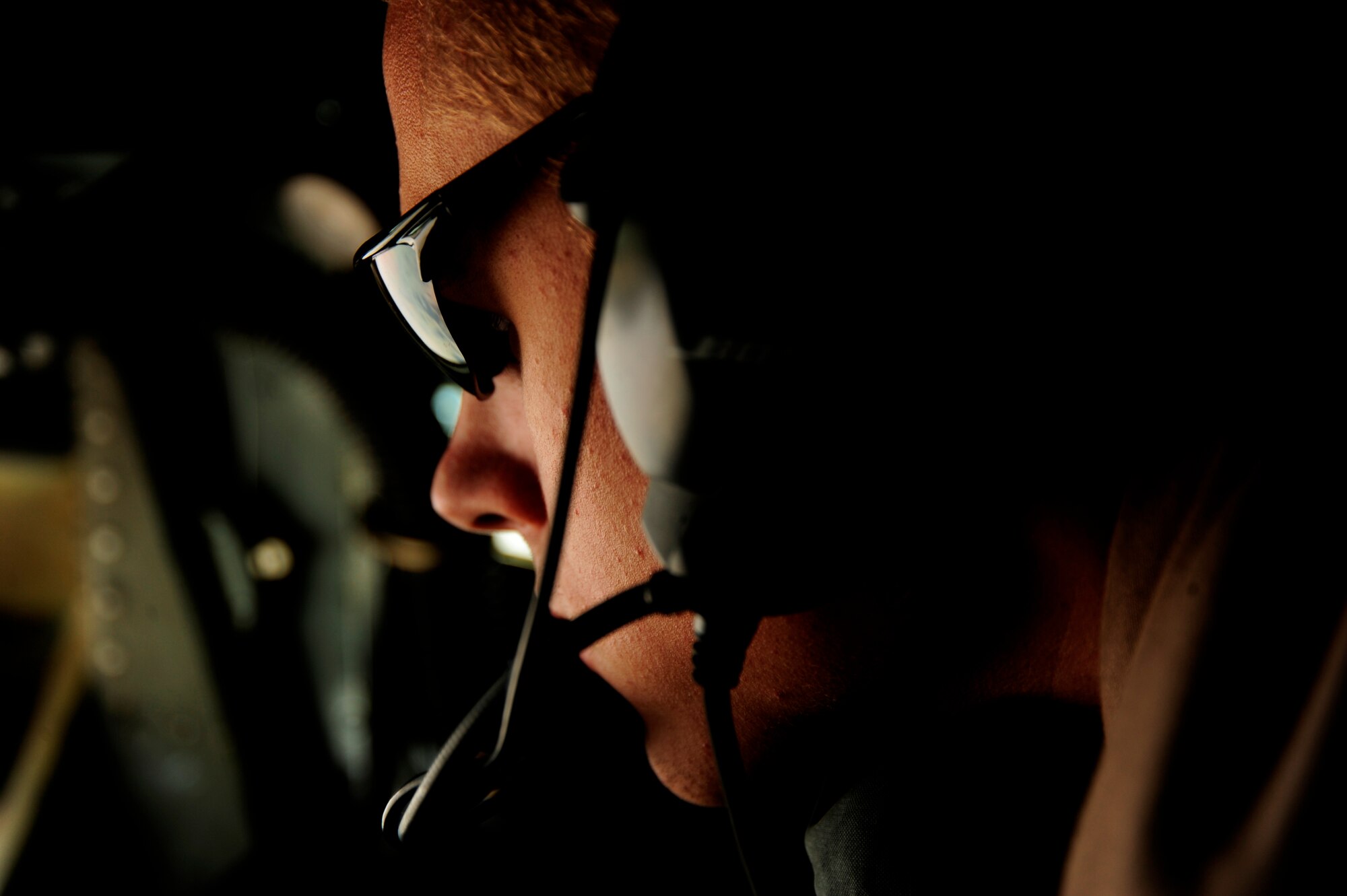 U.S. Air Force Senior Airman Andrew Kueffler, a KC-135 Stratotanker boom operator assigned to the 340th Expeditionary Air Refueling Squadron, refuels a U.S. Marine Corps F-18 Hornet over Afghanistan while deployed to a base in Southwest Asia on July 8, 2010. Coalition tankers have flown greater than 6,000 sorties, offloaded greater than 400 million pounds of fuel and refueled nearly 33,000 aircraft as of June 30, 2010. (U.S. Air Force photo by Staff Sgt. Andy M. Kin / Released)