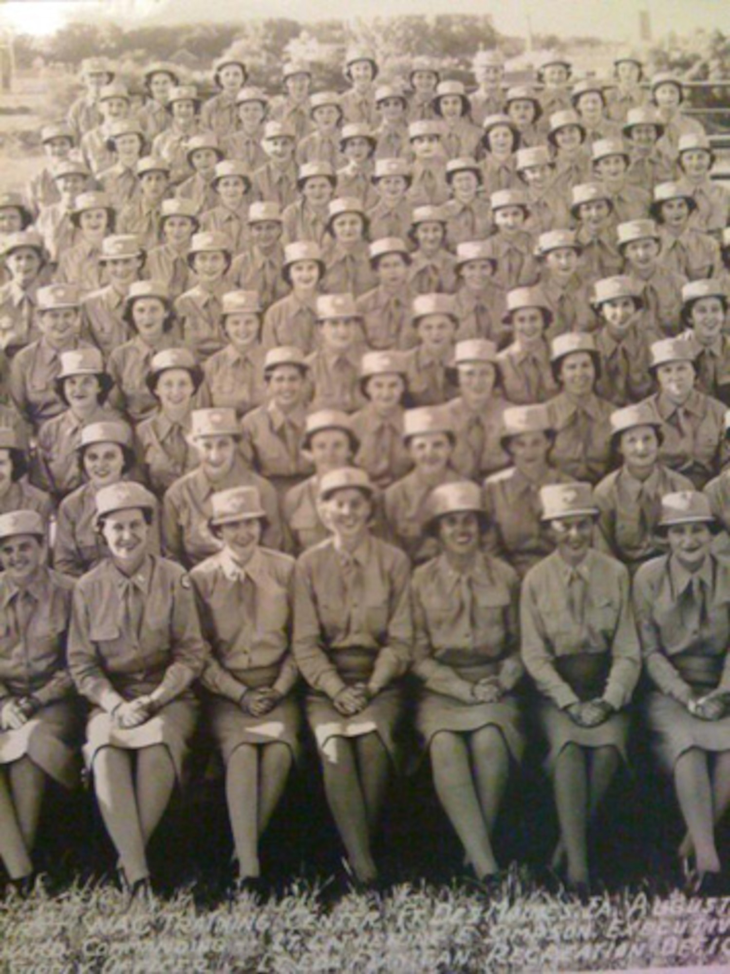 Bea Cohen pictured with her unit during basic training. She left a job at Douglas Aircraft Company as a riveter to join the Women’s Army Corps during WW II. (Courtesy Photo)