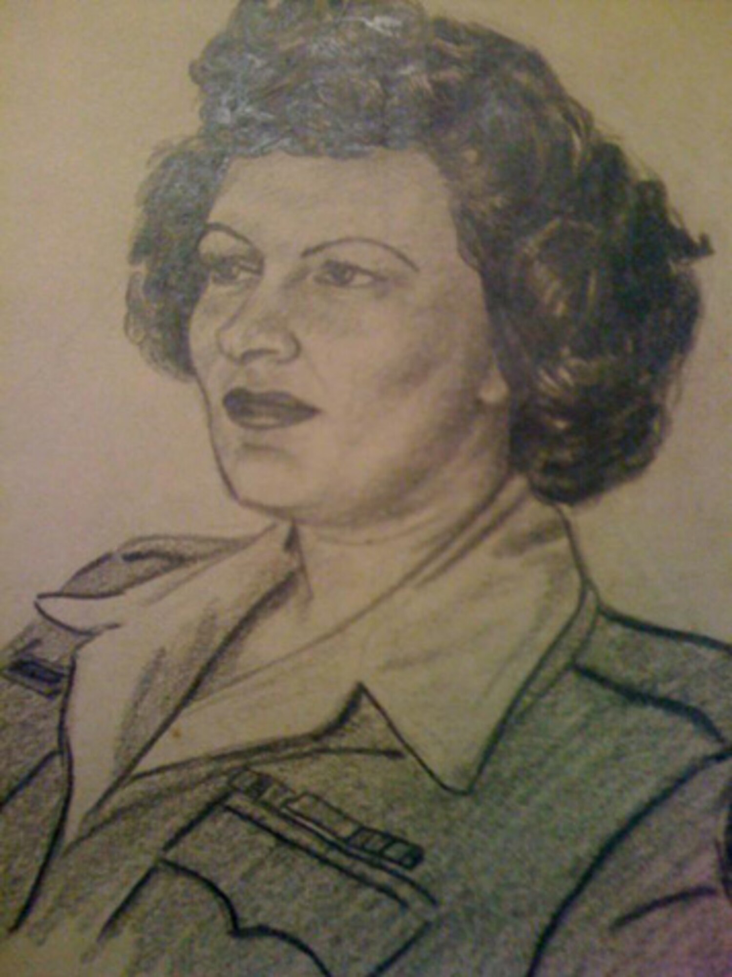 A drawing of Bea Cohen as a World War II WAC (Courtesy Photo)