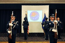 OFFUTT AIR FORCE BASE, Neb. - The 55th Wing Honor Guard post the colors during the 55th Intelligence Support Squadron Activation and Assumption of Command ceremony at the Patriot Club July 22. U.S. Air Force photo by Charles Haymond