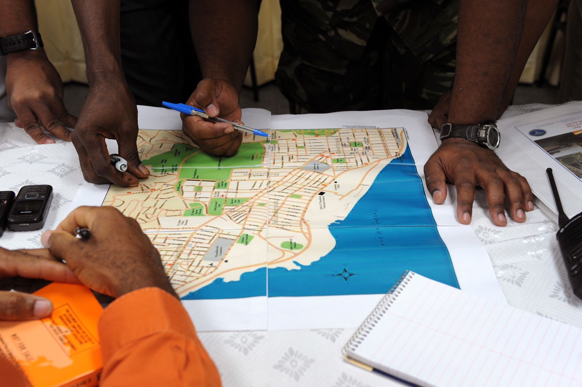 Local officials attend a disaster planning and mass casualty response class for primary care providers July 23, 2010, in Port of Spain, Trinidad and Tobago. The class is taught by the Defense Institute for Medical Operations, United States Air Force School of Aerospace Medicine, at Brooks City-Base, Texas. (U.S. Air Force photo/Staff Sgt. Desiree N. Palacios)