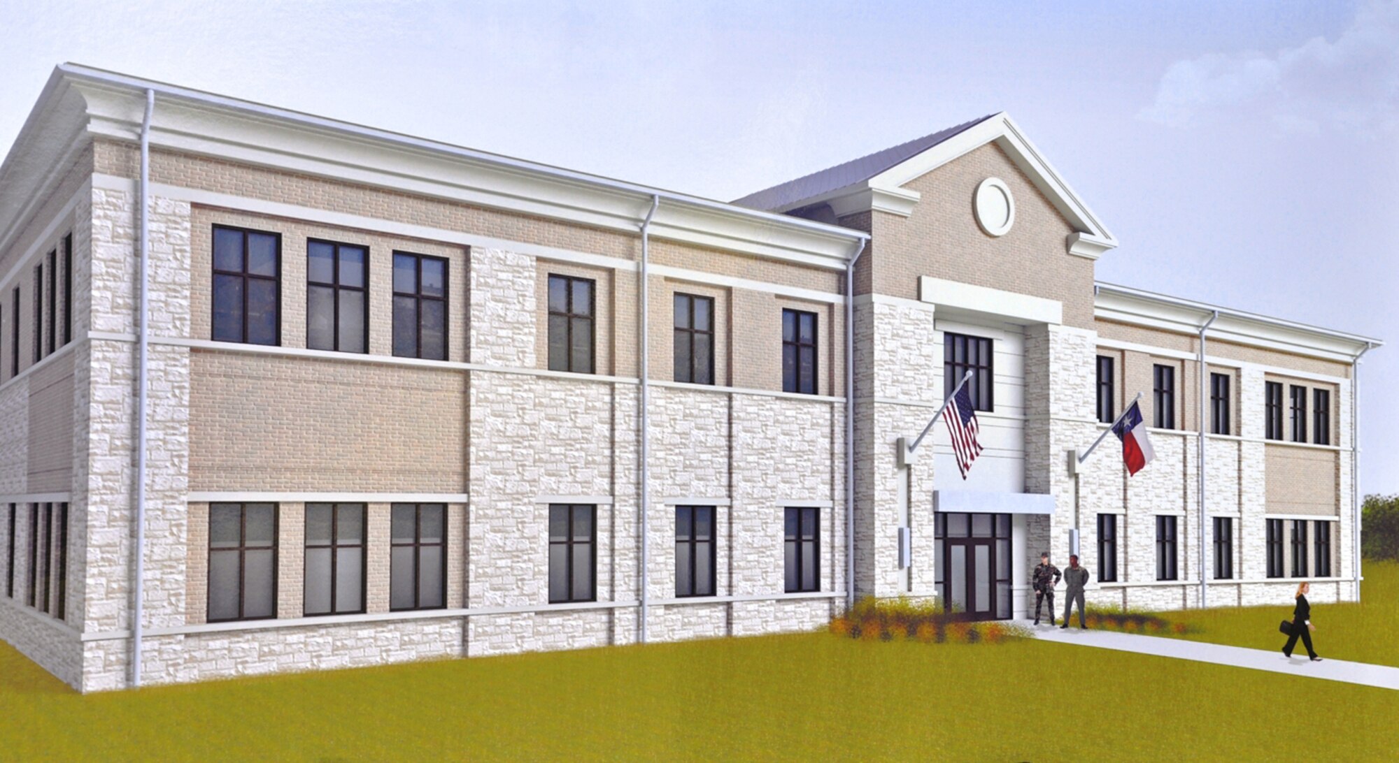 An artist's conception of the new 502nd Air Base Wing headquarters building, which will cost approximately $7.4 million and have a 5.5-acre footprint. (Courtesy illustration)