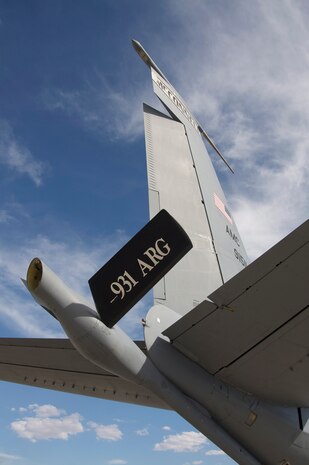 NELLIS AIR FORCE BASE, Nev. -- A McConnell Air Force Base KC-135 sits on the ramp at Nellis Air Force Base during Red Flag 10-4 July 21, 2010. The KC-135s are fueling the fight during the two-week realistic combat training exercise which involves the air forces of the United States and its allies. The exercise is hosted north of Las Vegas on the Nevada Test and Training Range--the U.S. Air Force's premier military training area with more than 12,000 square miles of airspace and 2.9 million acres of land. With 1,900 possible targets, realistic threat systems and an opposing enemy force that cannot be replicated anywhere else in the world, Nellis and the NTTR are the home of a "peacetime battlefield," providing combat air forces with the ability to train to fly, fight and win together.  (U.S. Navy photo by Petty Officer 1st Class Stephen Wolff).