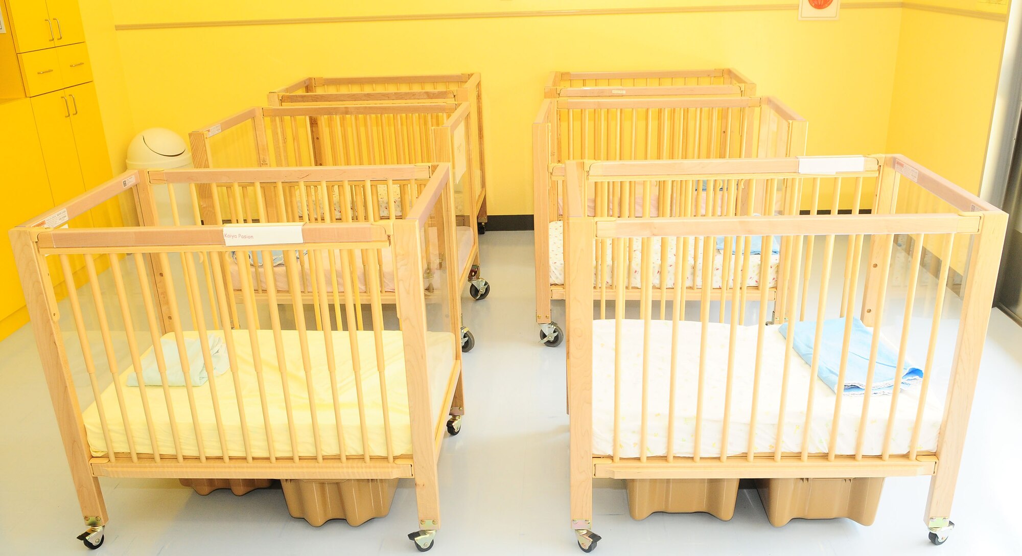 YOKOTA AIR BASE, Japan -- The Childcare Development Center has a seperate room for babies to nap in during their nap time. The CDC is a daycare program offered to military members and their dependents who have children. (U.S. Air Force photo/Airman 1st Class Sean Martin)