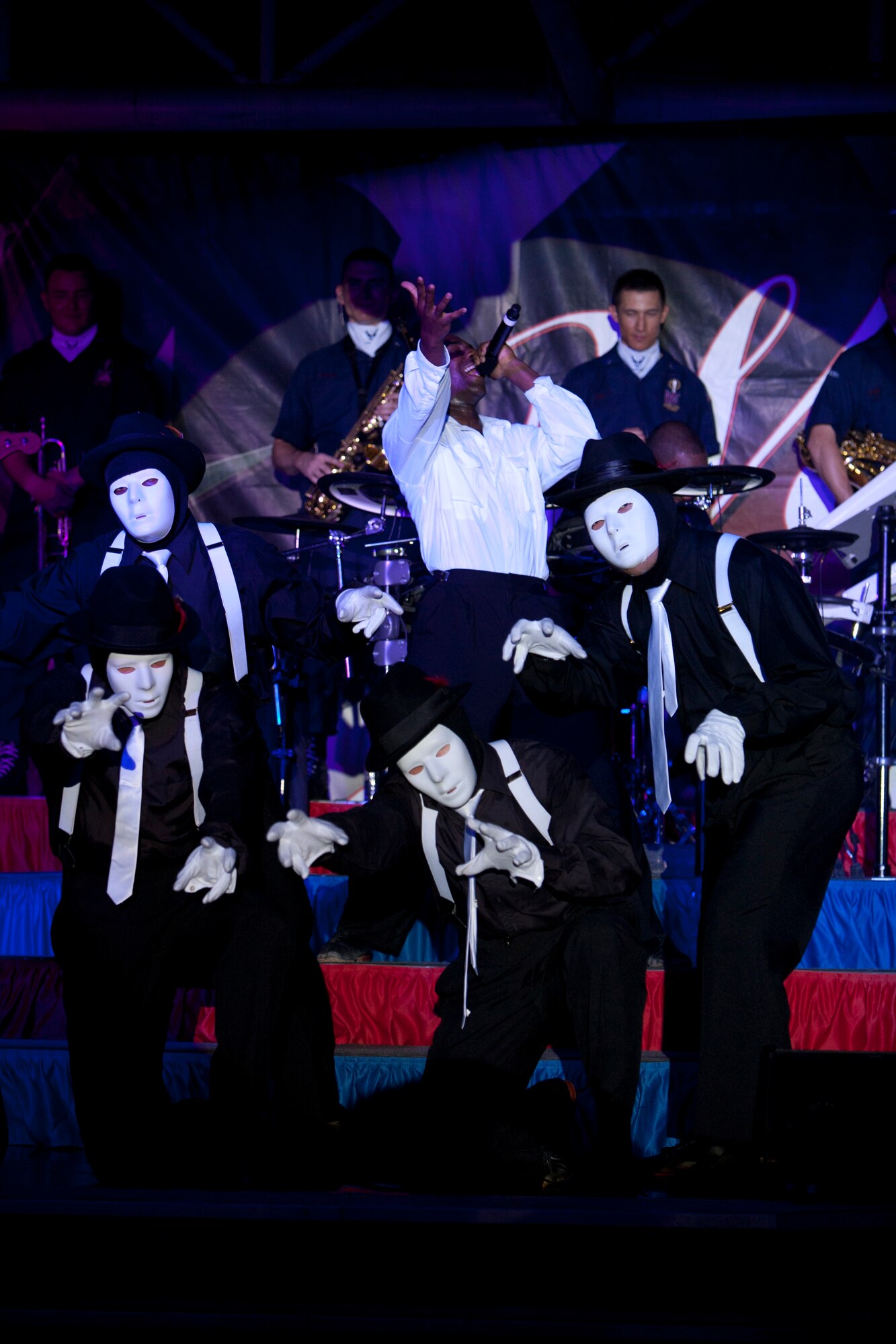 Staff Sgt. Antonio Howard beat boxes Michael Jackson songs during a Tops In Blue show July 22 at an undisclosed location in Southwest Asia. Tops in Blue is an all-active duty US Air Force special unit made up of talented amateur performers selected for their entertainment abilities.  (U.S. Air Force Photo/TSgt Sean Blumenhein)