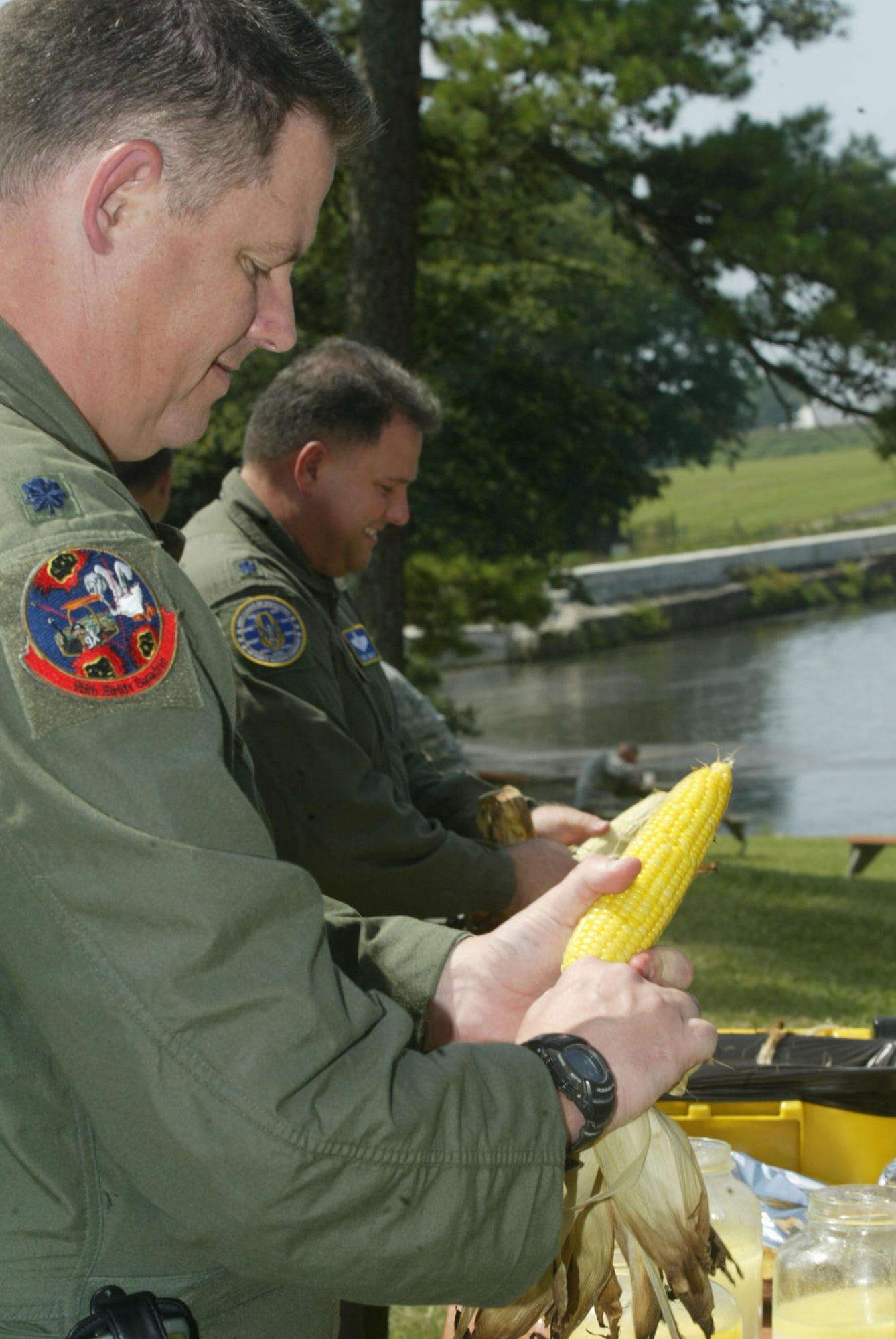 The annual Corn N’ Sausage Roast took place at the Large Base Lake Pavilion here July 21. This year, many came out to show support. (U.S. Air Force Photo/Don Peek)