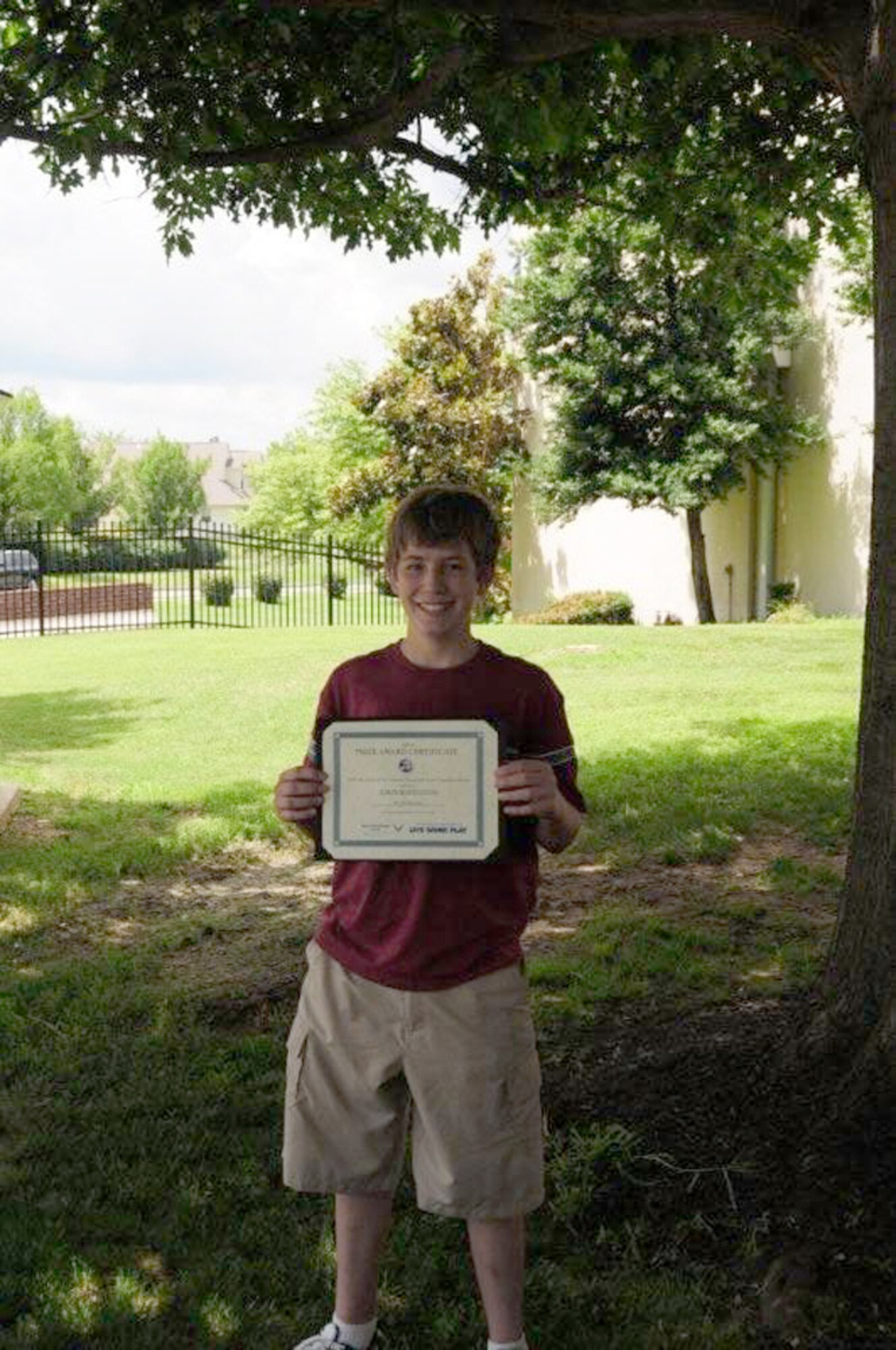 Ethan Whitecotton is the winner of the My Air Force Life youth photo competition with his entry titled, 'Reflections.' He received a photo prize package valued at $2,000, including a Nikon D90, SB 900 flash, tripod, memory card and battery charger. (Courtesy photo)