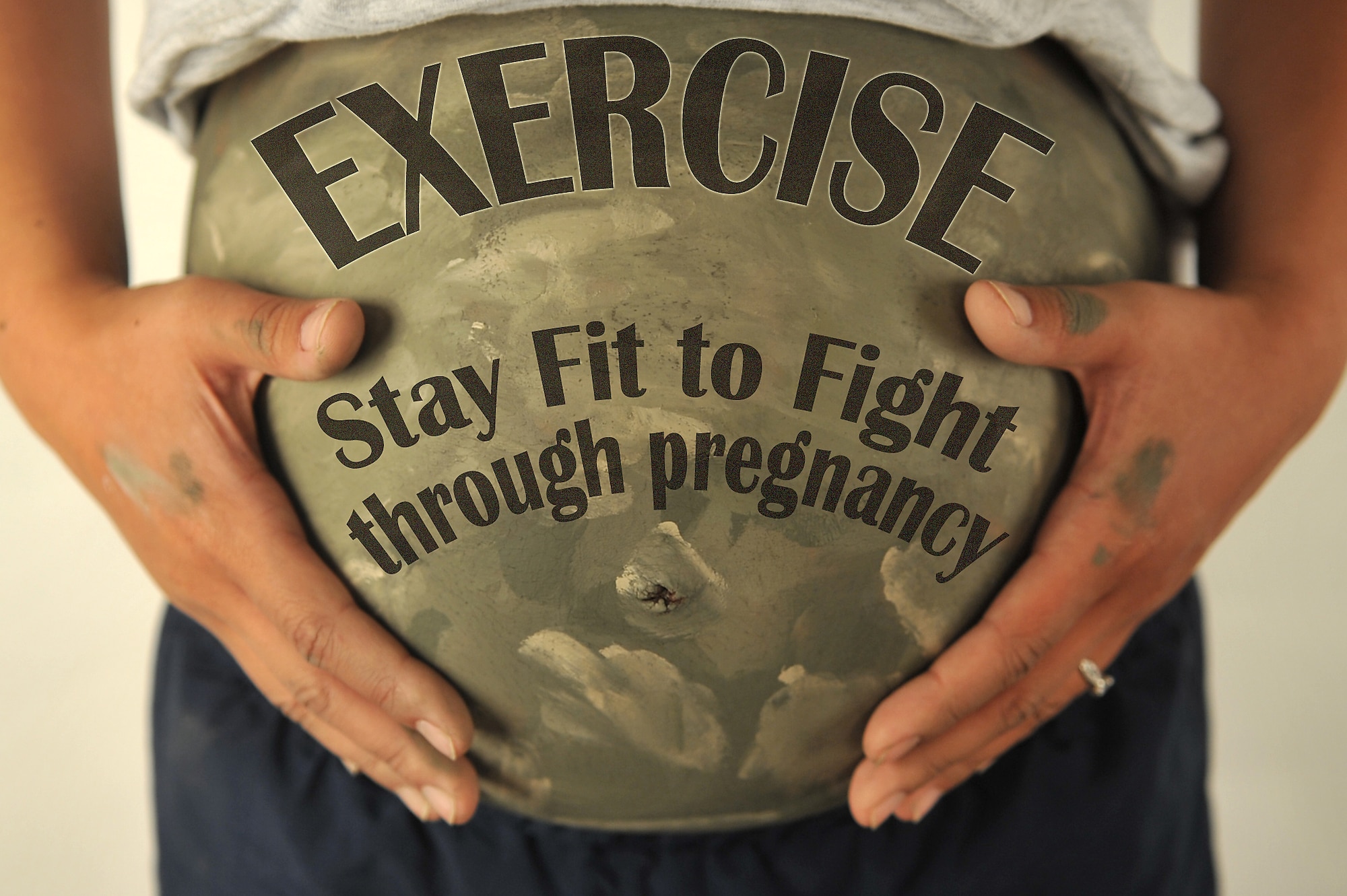 MOODY AIR FORCE BASE, Ga. -- Throughout her pregnancy, Senior Airman Frances Kriss has found she sleeps better, has increased energy and feels better about herself by continuing to work out and eating healthy. (U.S. Air Force illustration by Staff Sgt. Andrea Thacker/RELEASED)