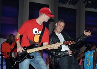 Soldiers perform during the U.S. Army Soldier Show at the Bob Hope Performing Arts Center July 25. The show is a highly integrated, high-energy ensemble production, offering a wide range of popular music and stage spectacle to servicemembers and their families. (U.S. Air Force photo/Alan Boedeker)