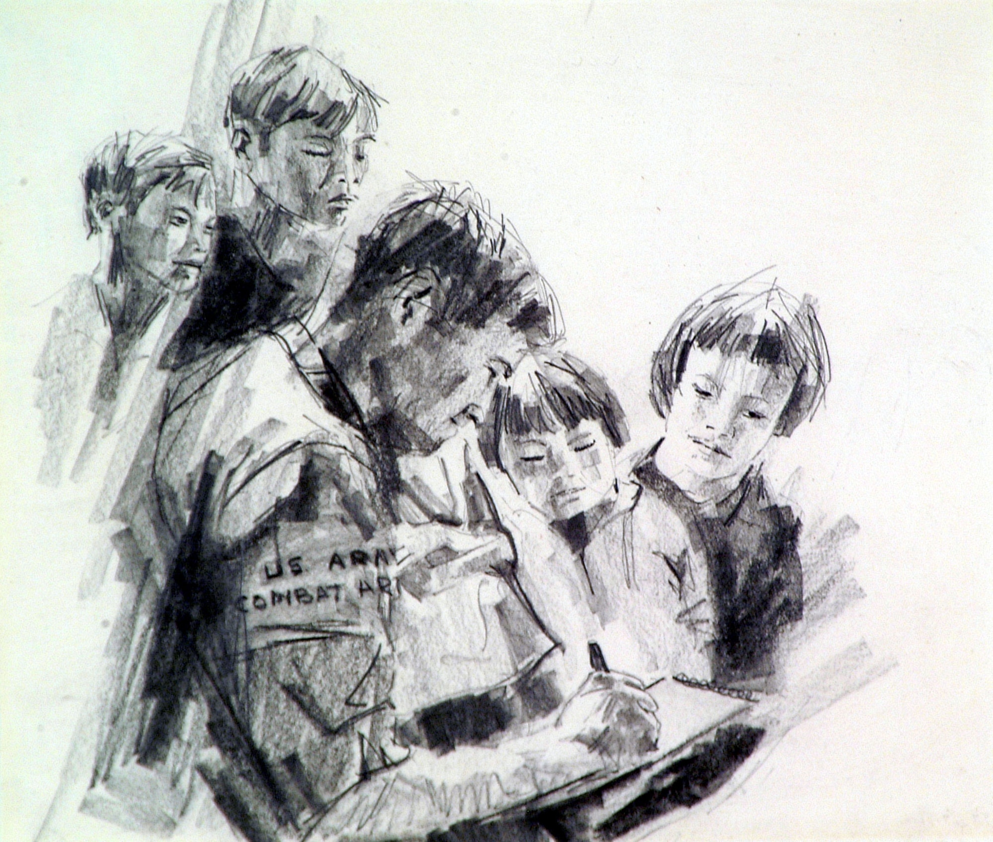 'Combat Artist at Work', Paul Rickert, Vietnam, 1966 (courtesy photo)