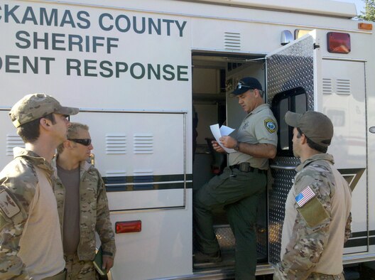 PORTLAND, Ore. - Air Force Reserce pararescuemen from the 304th Rescue Squadron, a geographically seperated unit from the 920th Rescue Wing, Cocoa Beach, Fla., were asked to  join in the search of a 57 year-old hiker. The 304th RQS has the training and skills to navigate the rough, rugged terrain 10 miles south of Mt. Hood. The 920th RQW PJs are ready for any type of rescue in any terrain.  In fact, they are among the most highly trained emergency trauma specialists in the U.S. military. They must maintain an emergency medical technician-paramedic qualification throughout their careers. With this medical and rescue expertise, along with their deployment capabilities, PJs are able to perform life-saving missions in the world?s most remote areas. (U.S. Air Force photo)