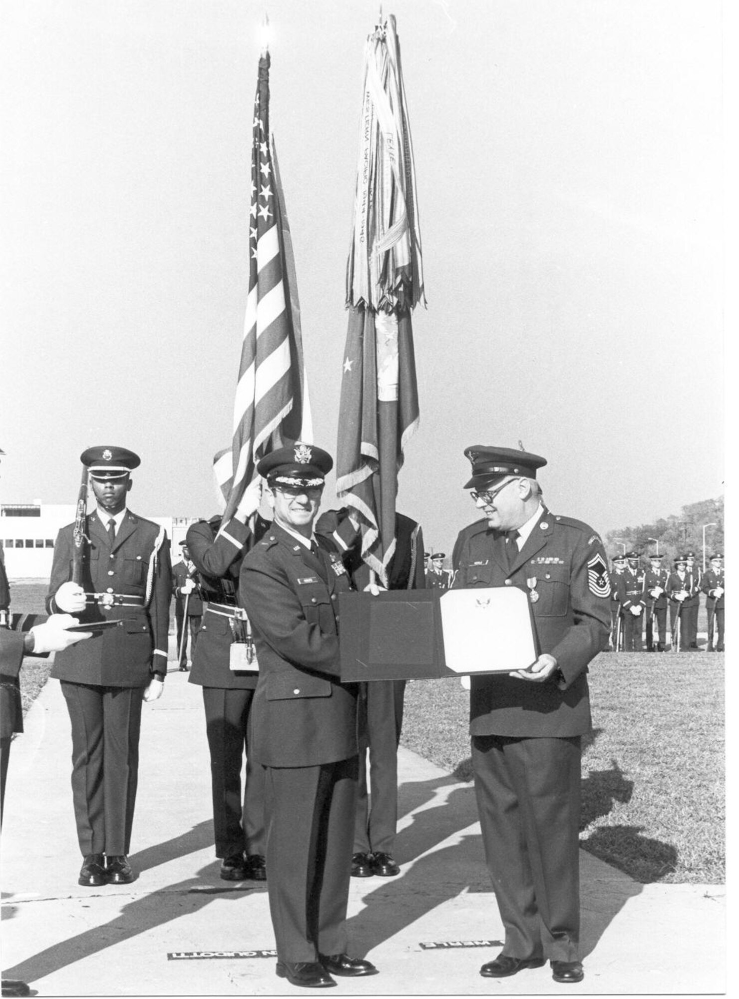 Chief Master Sgt. Floyd Werle at his retirement ceremony in 1982.