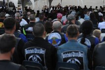 HONOLULU - Military veterans, motorcycle clubs and  Vietnam veteran supporters gathered at the National Cemetery of the Pacific in the Pu'owaina Crater, also known as the Punchbowl for a Vietnam Veteran Ceremony and wreath laying ceremony on May 30.  (U.S.  Air Force photo/Tech Sgt. Cohen A. Young)