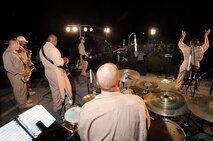 HONOLULU - U. S. Air Force Band of the Pacific - Hawaii members, also known as "Hana Hou" perform in front of more than 400 onlookers during a Military Band Melee event at Ft DeRussy Park in Honolulu, Hawaii on May 29 as part of Military Appreciation Month and a prelude to Memorial Day events. The U.S. Army's 25th Infantry Division Band, the U. S. Navy Pacific Fleet Band, the Marine Corps Forces Pacific Band, the U.S. Air Force of the Band of the Pacific-Hawaii and the U.S. Coast Guard were all represented at the free concert.  (U.S.  Air Force photo/Tech Sgt. Cohen A. Young)