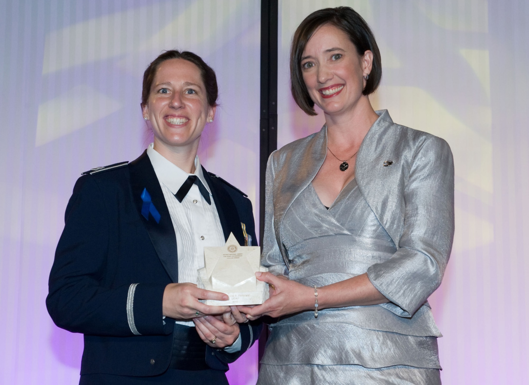 Capt. Gina Peterson, Global Positioning Systems Wing, is the recipient of an individual award from the Rotary National Award for Space Achievement Foundation for her work on the atomic clocks that will be aboard the next generation of GPS III satellites. (Courtesy photo)